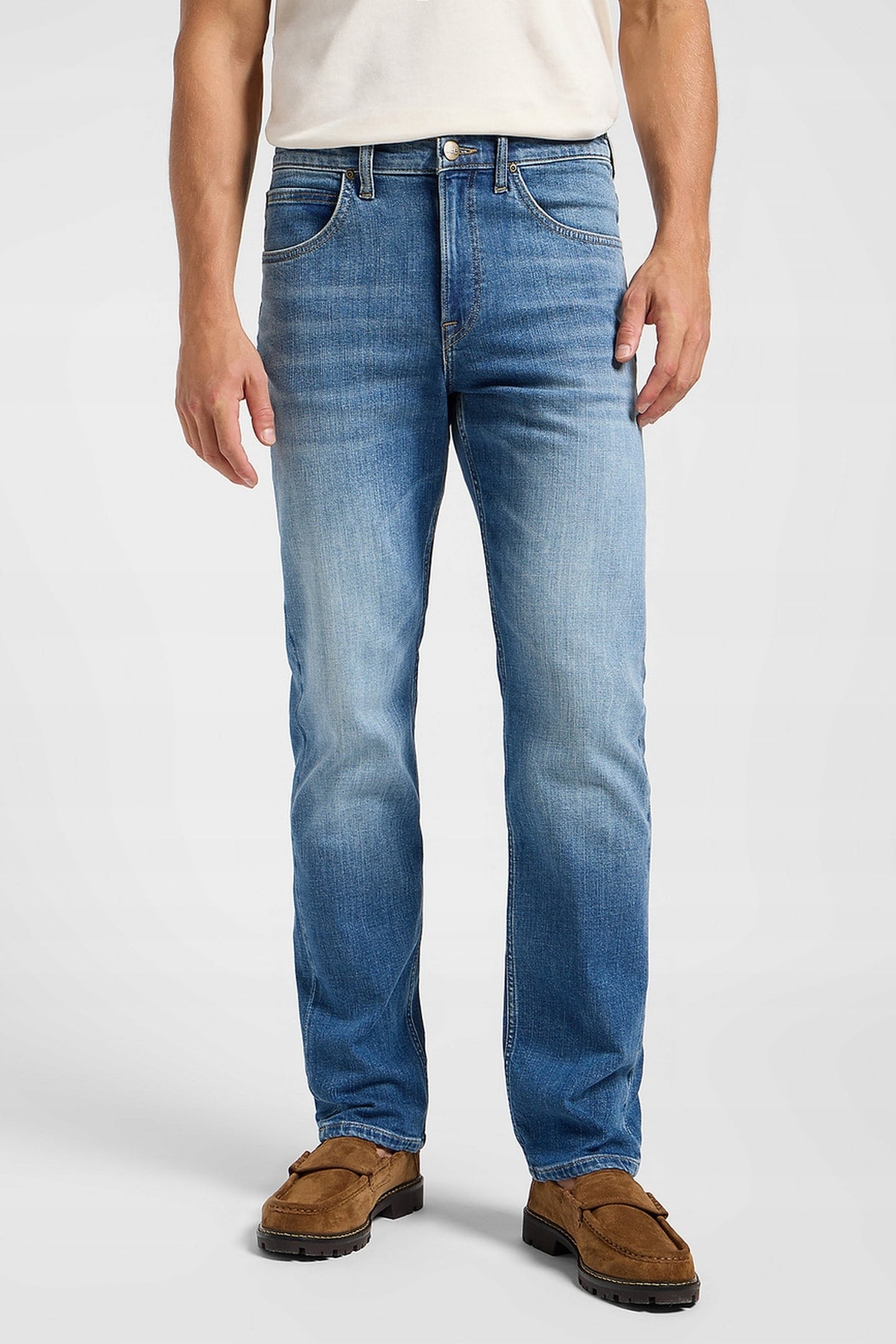 Lee Brooklyn Straight Highland Jeans Maat: W38L30 | Straight Jeans Outlet | Heren | Blauw