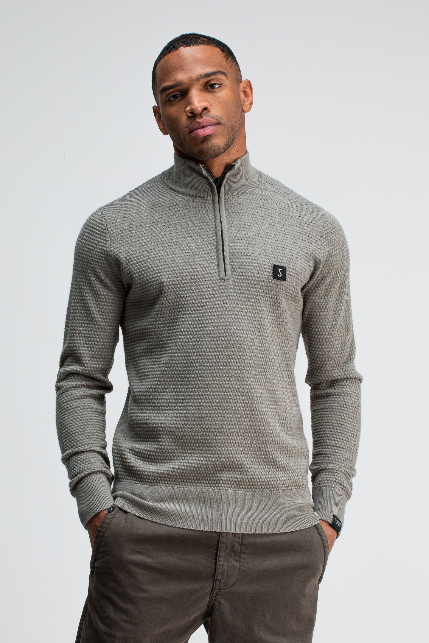 Butcher of Blue Structure Halfzip Granite Green Maat: L | Coltruien Outlet | Heren | Grijs