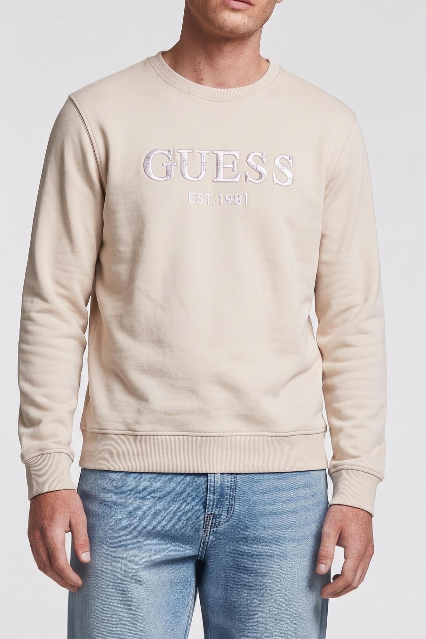 GUESS  Eco Beau Cn Sweatshirt Resort Sand Taglia: L | Maglioni a maglia Outlet | Uomo | Marrone
