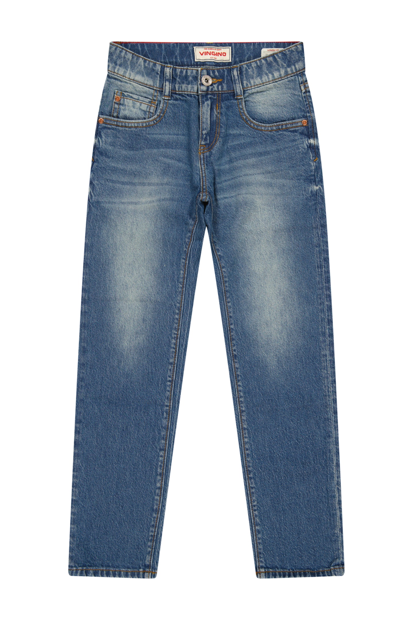 Vingino Boys Bruno Jeans Blue Vintage Maat: 9 | Spijkerbroeken Outlet | Unisex | Blauw