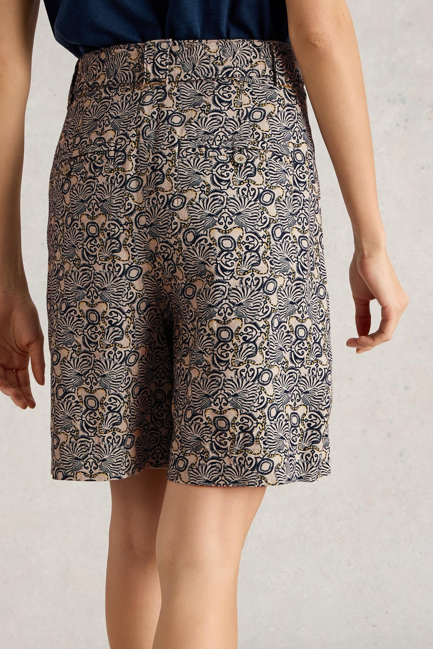 White Stuff Frankie Short Natural Print Maat: 6 | Korte Broeken Outlet | Dames | Beige