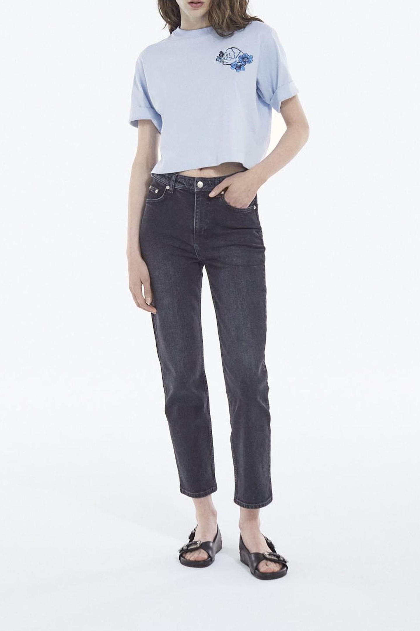 The Kooples 5-pocket Denim Trousers With Paisley Details Black Washed Maat: W25 | Straight Broeken Outlet | Dames | Zwart