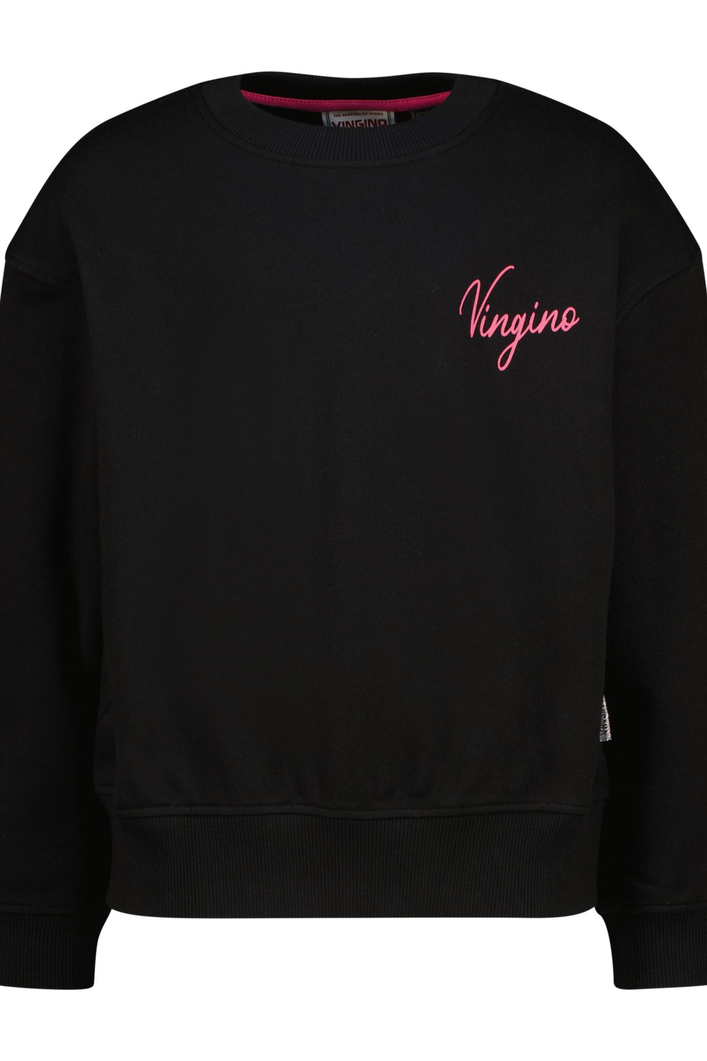 Vingino Girls Nalien Sweater Deep Black Maat: 8 | Truien Outlet | kids | Zwart
