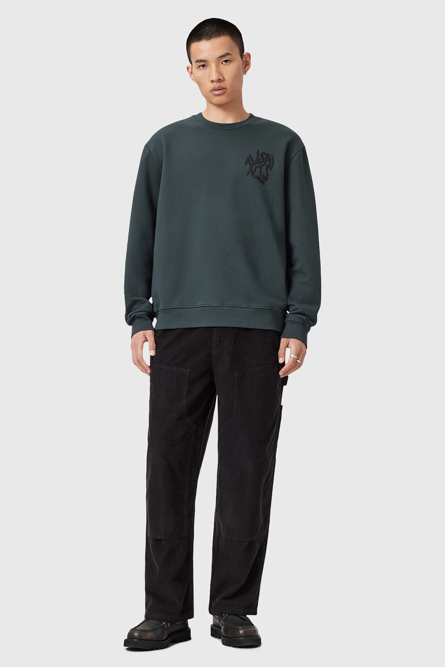 AllSaints Orlando Crew Sunil Blue Maat: S | Sweaters Outlet | Heren | Blauw