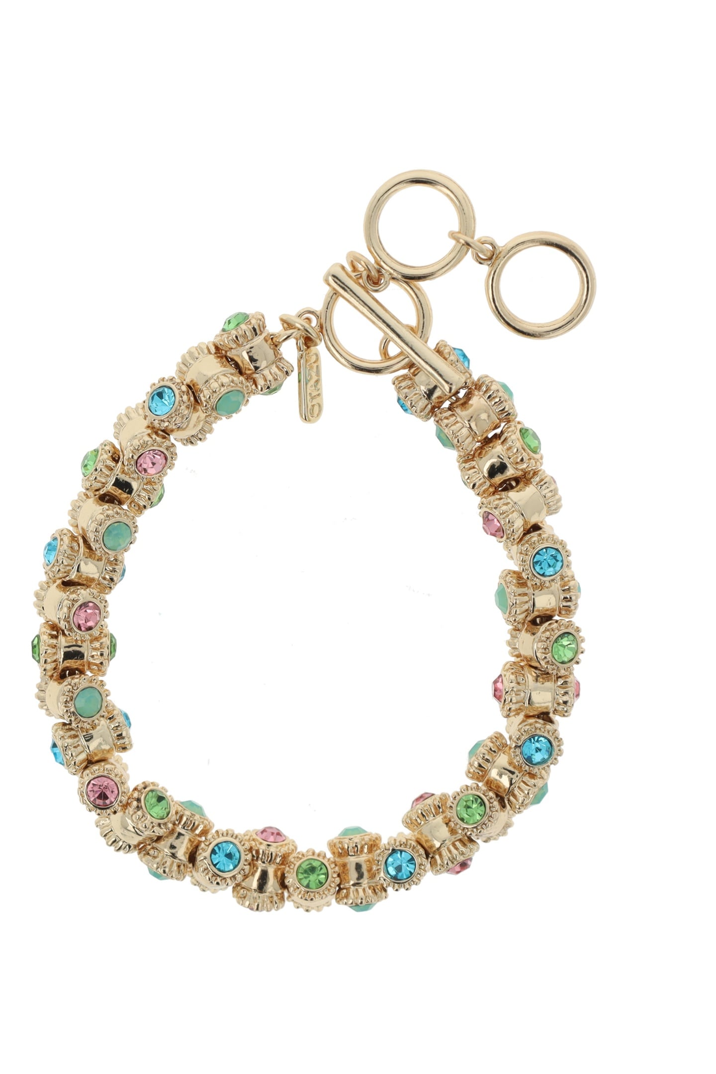 OTAZU Vintage Spring Barrel Bracelet - Gold Multicolor Maat: OS | Armbanden Outlet | Dames | Blauw