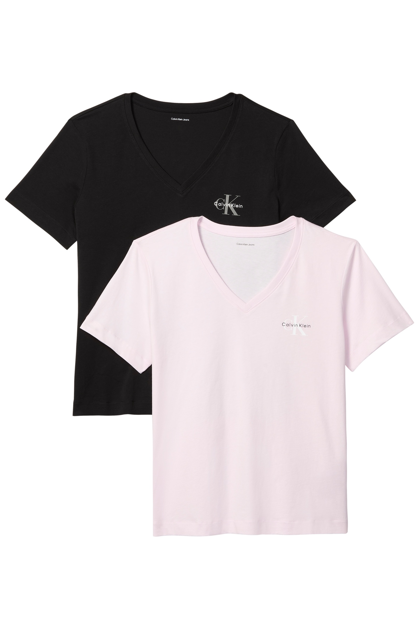 Calvin Klein 2-pack V-neck T-shirts Cradle Pink/black Maat: XL | Tops Outlet | Dames | Zwart