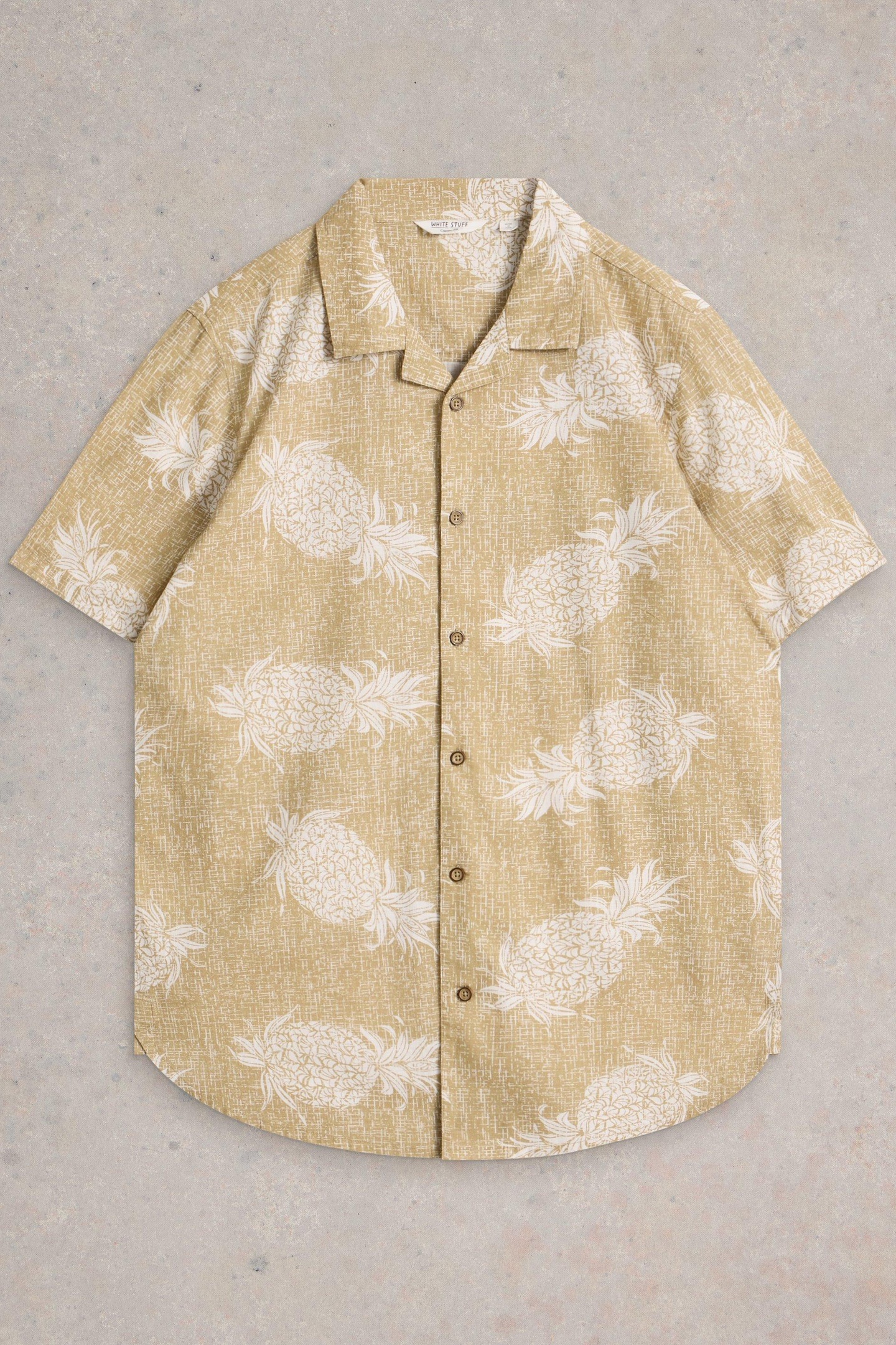 White Stuff Hayle Pineapple Printed Shirt Green Print Maat: S | Casual Overhemden Outlet | Heren | Groen