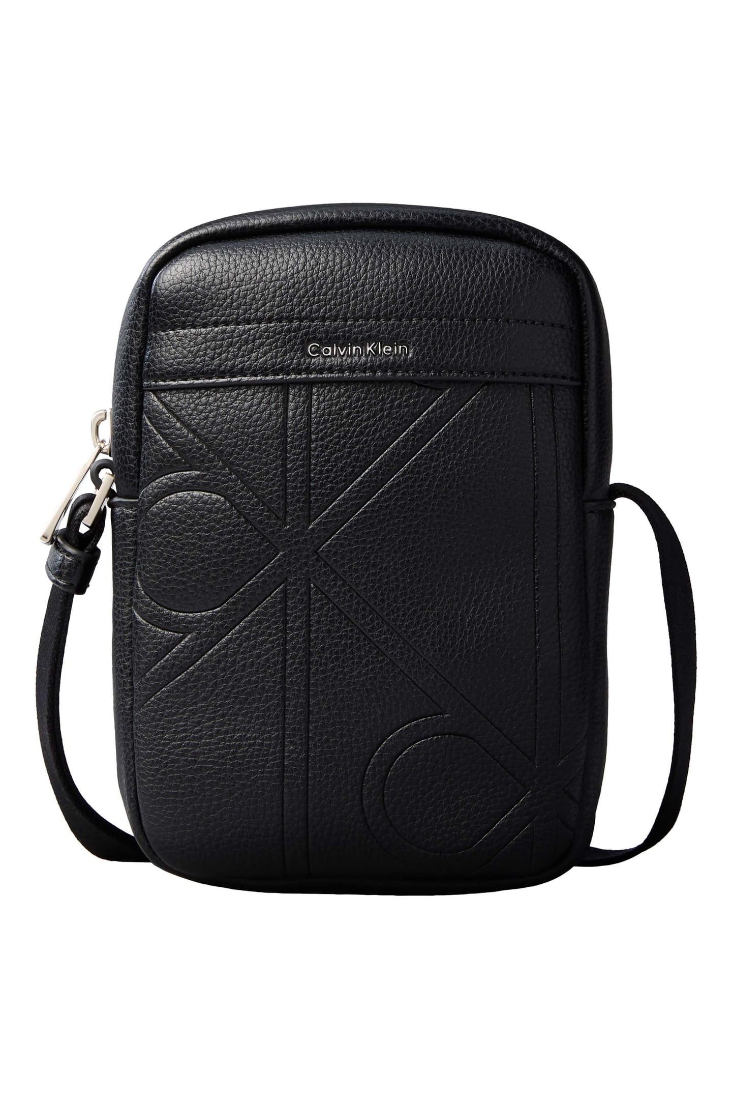 Calvin Klein Emblem Aop Emboss Crossover Black Maat: OS | Tassen Outlet | Heren | Zwart