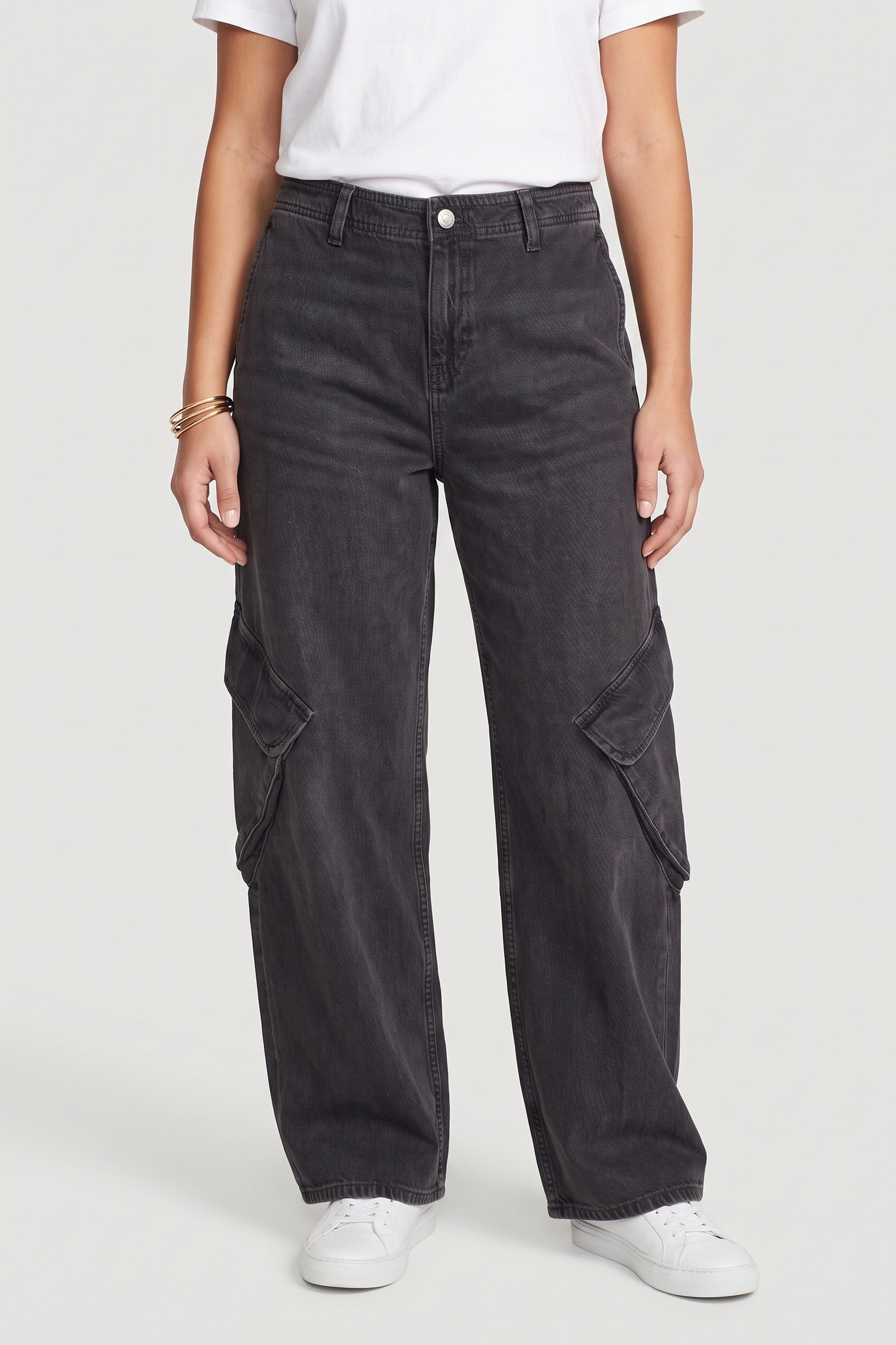ARKET Eini Denim Cargo Grey Maat: 38 | Cargobroeken Outlet | Dames | Grijs