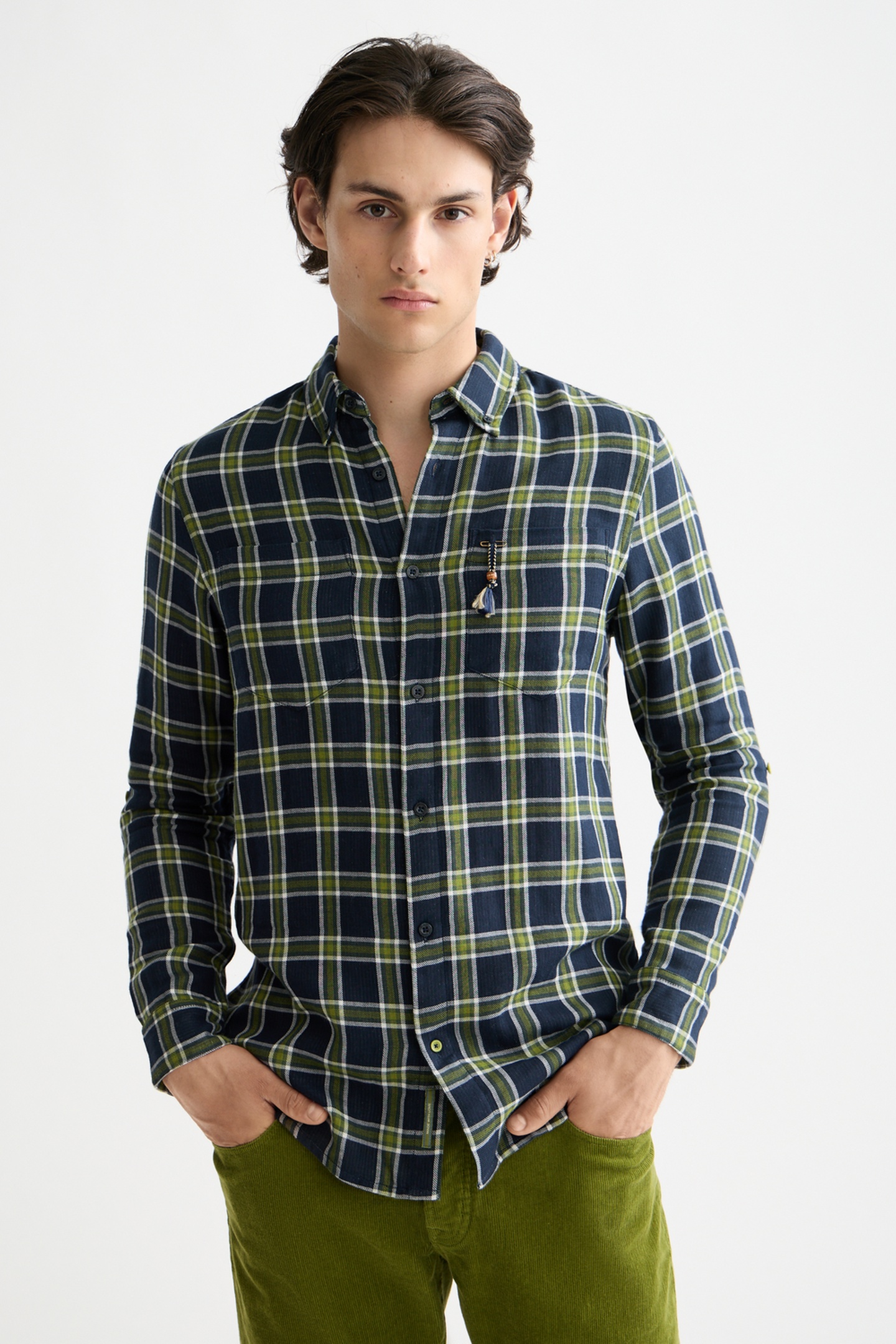 Scotch & Soda Double-face Regular Fit Shirt Sky Captain Check Maat: M | Casual Overhemden Outlet | Heren | Blauw