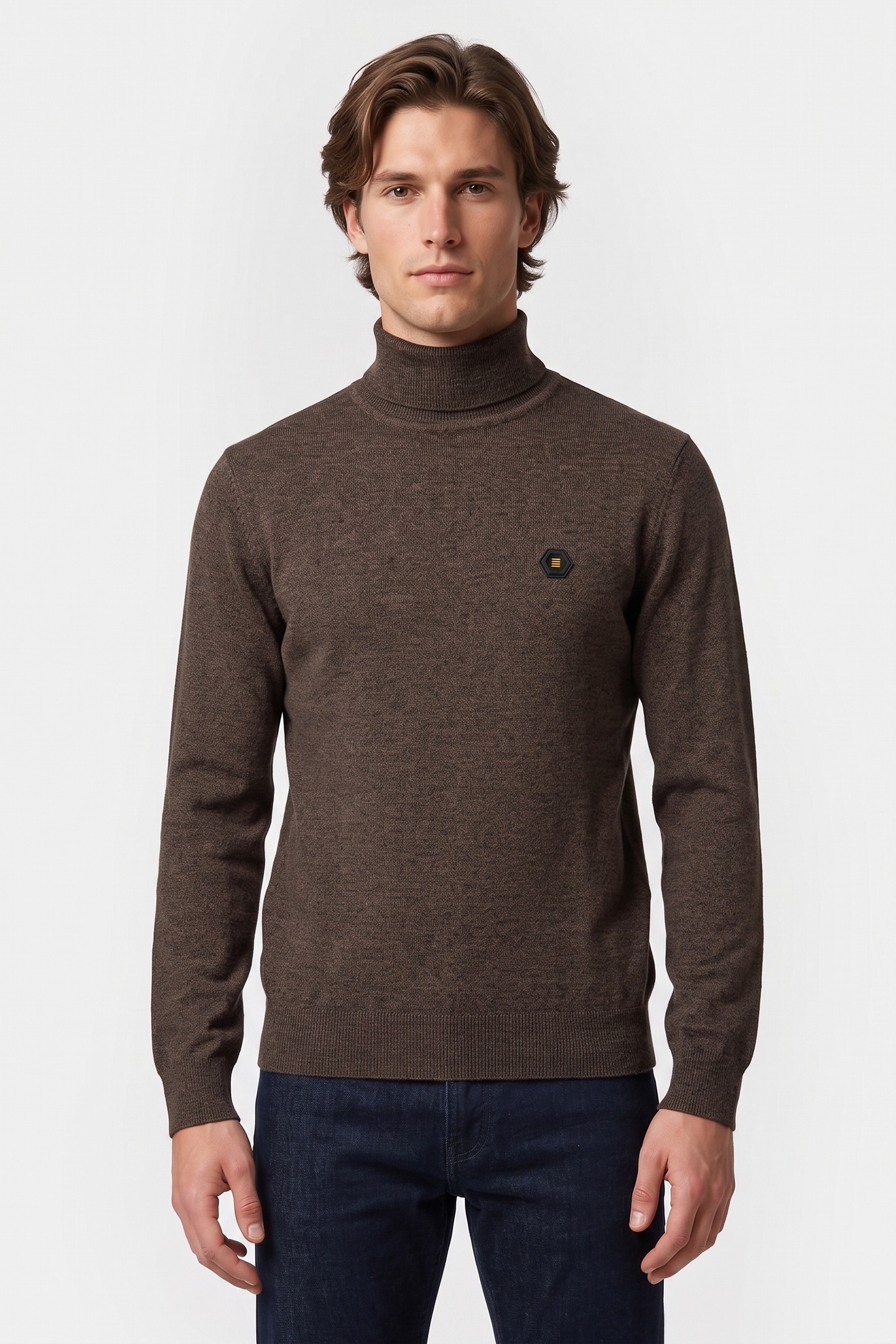 No Excess Pullover Roll Neck Taupe Maat: XL | Coltruien Outlet | Heren | Bruin