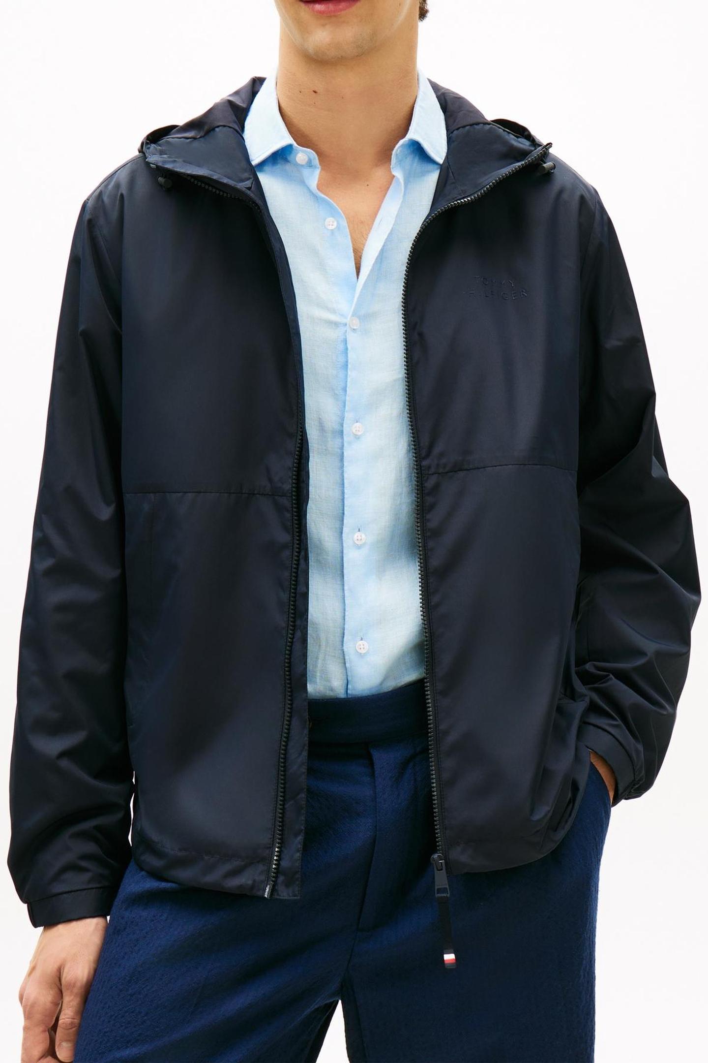 Tommy Hilfiger Branded Hooded Jacket Desert Sky Size: M | Rain Jackets Outlet | Heren | Blauw