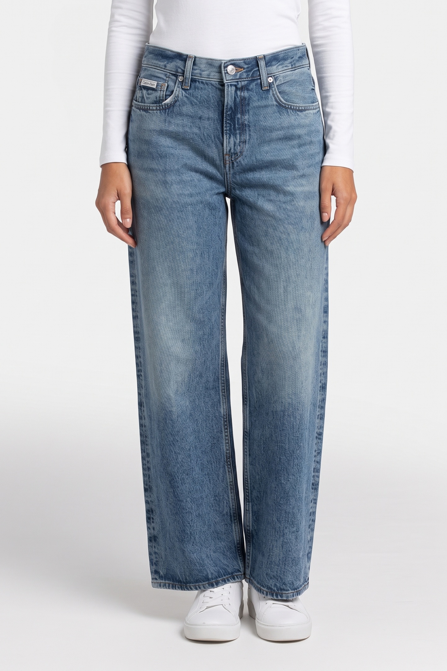 Calvin Klein Low Rise Baggy Andrew Jean Andrew Maat: W27 | Wijde Broeken Outlet | Dames | Blauw