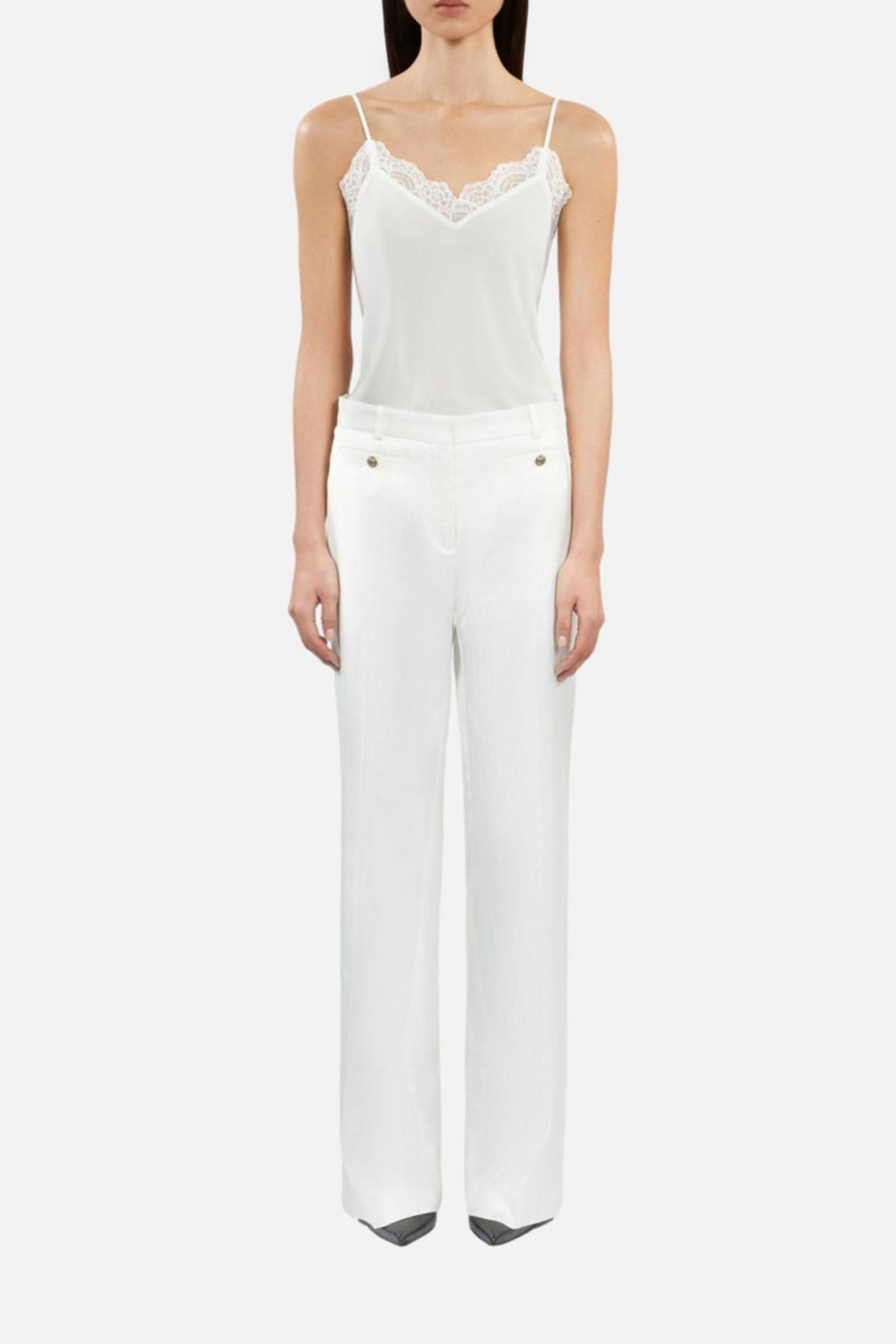 The Kooples Wide Costume Trousers White Maat: 36 | Pantalons Outlet | Dames | Wit
