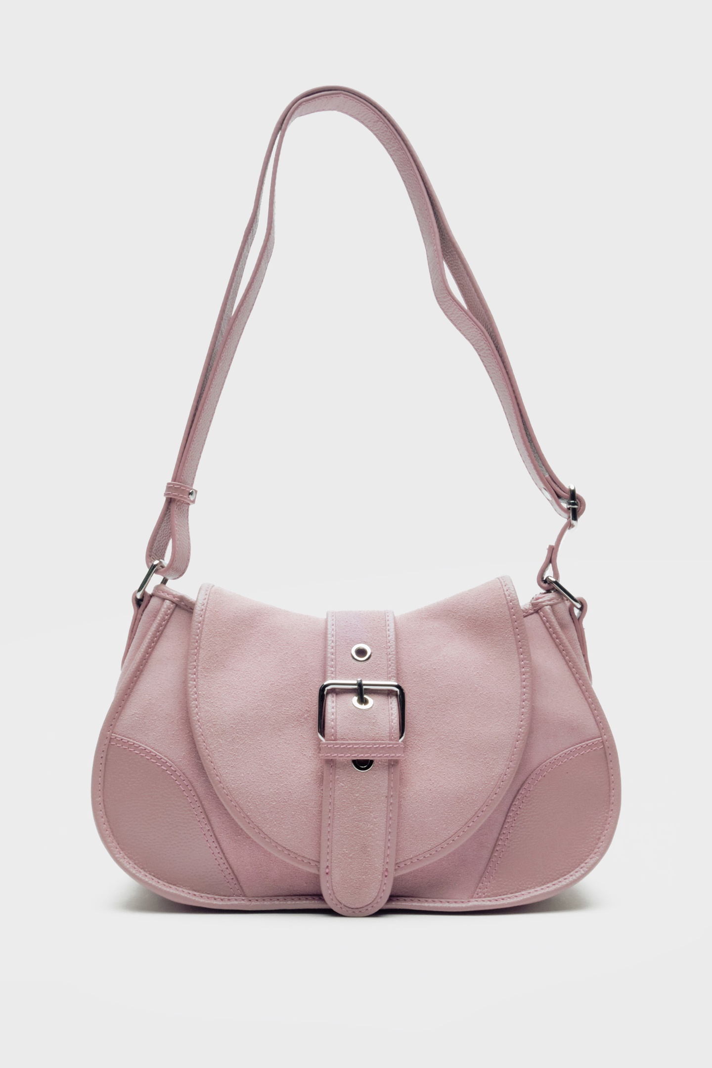 Núnoo Maria Suede Candyfloss Maat: OS | Schoudertassen Outlet | Unisex | Roze