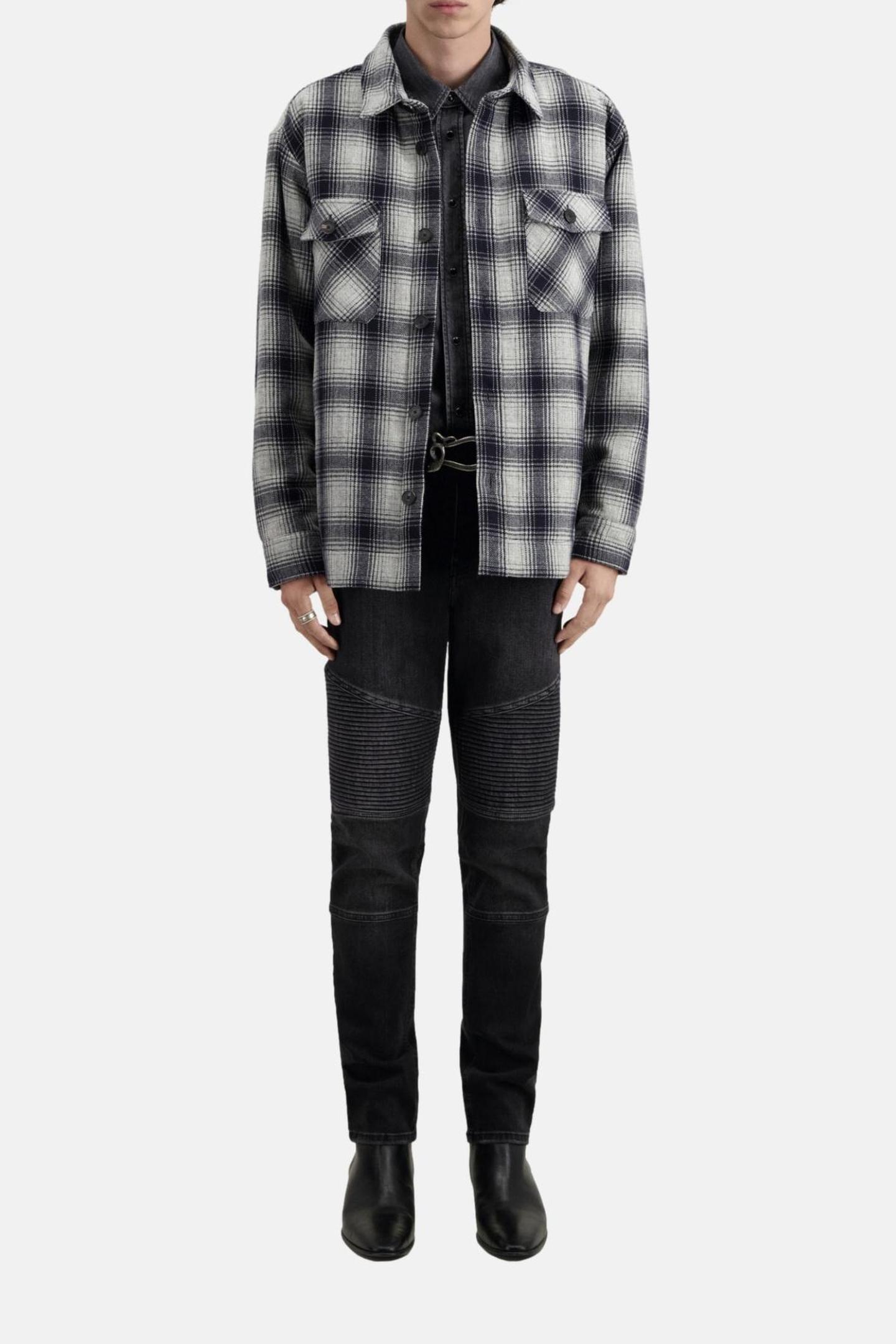 The Kooples Quilted Check Jacket Grey Black Maat: L | Jassen Outlet | Heren | Zwart