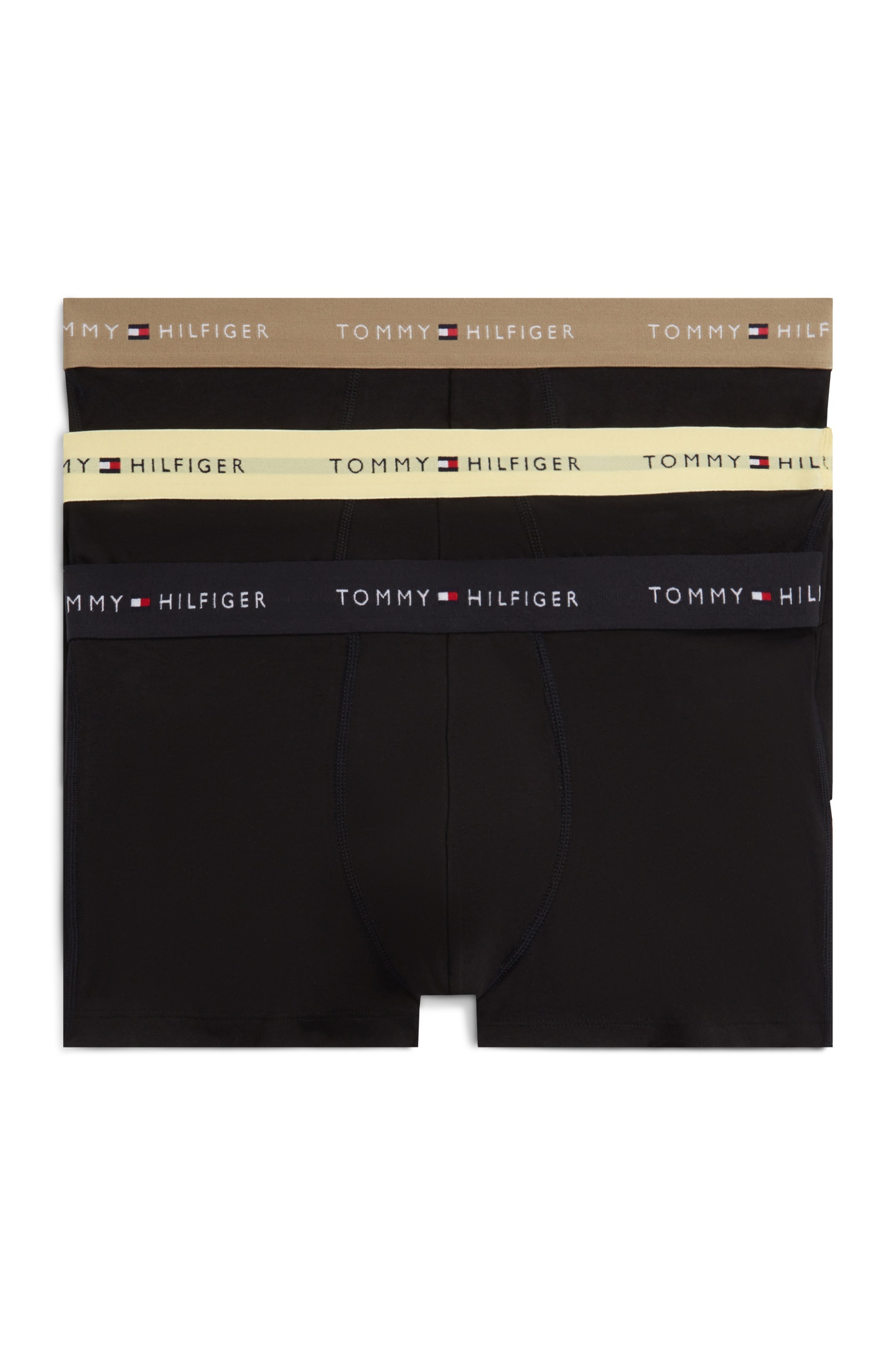 Tommy Hilfiger 3-pack Trunk Waistband Blk/citrnela/woodridge Maat: L | Onderbroeken Outlet | Heren | Zwart