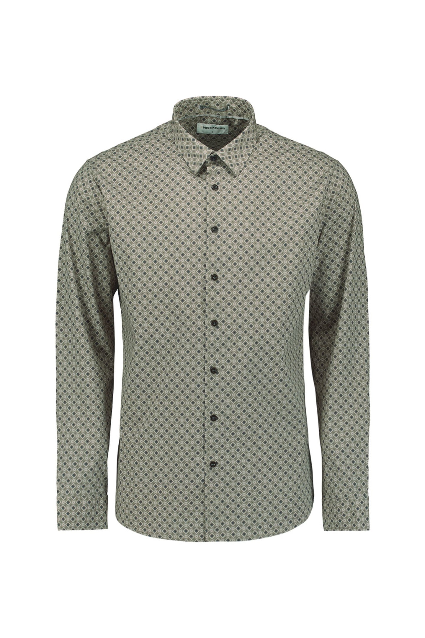 No Excess Shirt Stretch Allover Printed Clay Maat: XXL | Zakelijke Overhemden Outlet | Heren | Groen