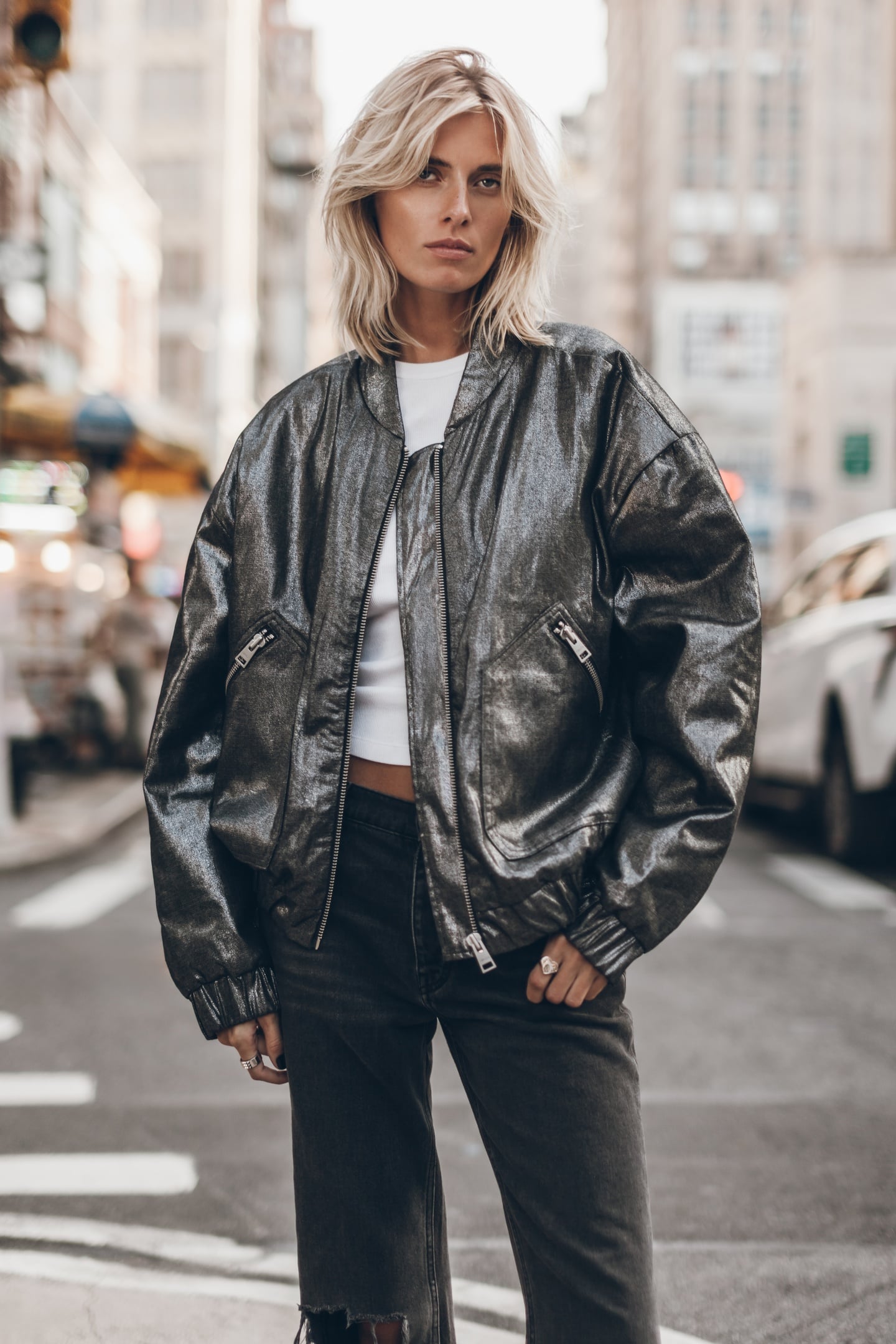 Mikuta The Silver Bomber Jacket Silver Maat: L | Bomberjacks Outlet | Dames | Zilver