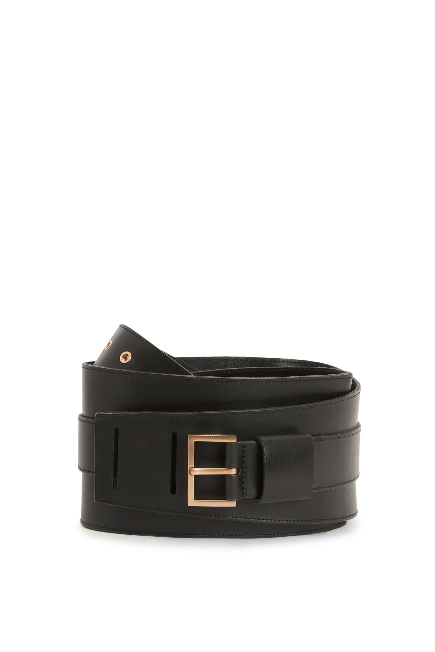 AllSaints Harlow Waist Belt Black/warm Brass Maat: XS | Riemen Outlet | Dames | Zwart