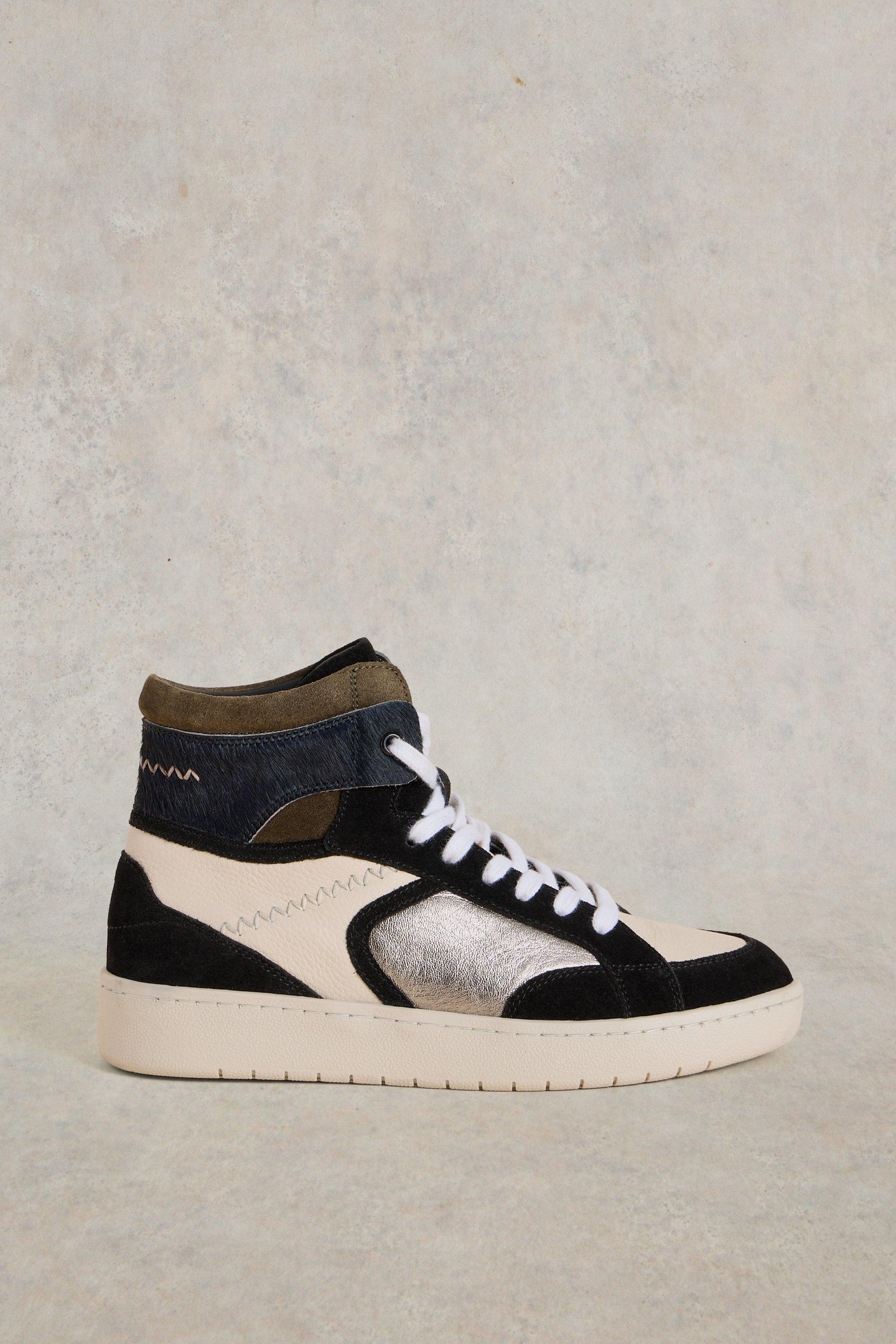 White Stuff Heidi Hi-top Trainer Black Multi Maat: 6 | Sneakers Outlet | Dames | Zwart