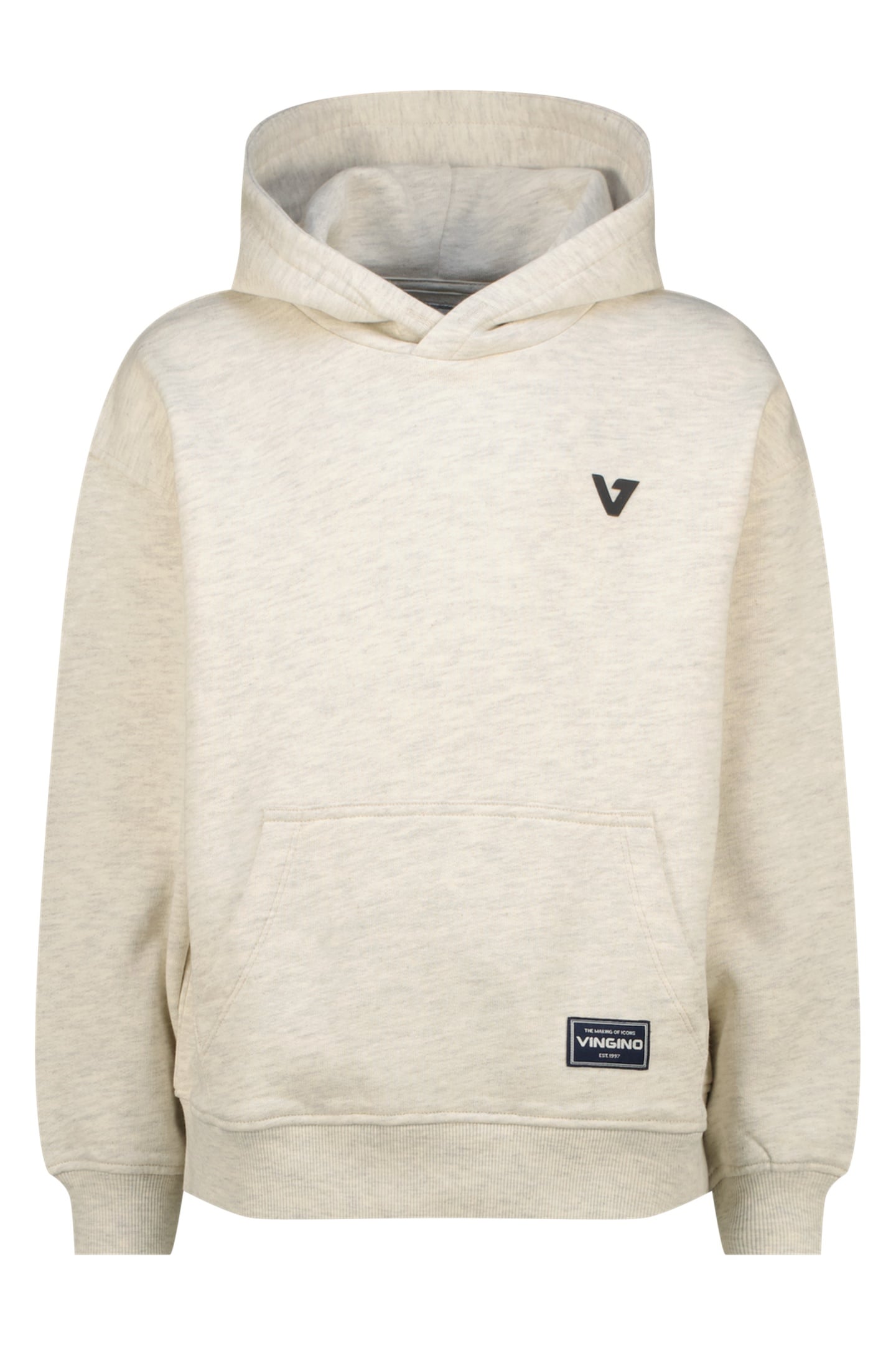 Vingino Boys Basic-hoody Sweater Soft Vanilla Melee Maat: 2 | Sportkleding Outlet | Unisex | Beige