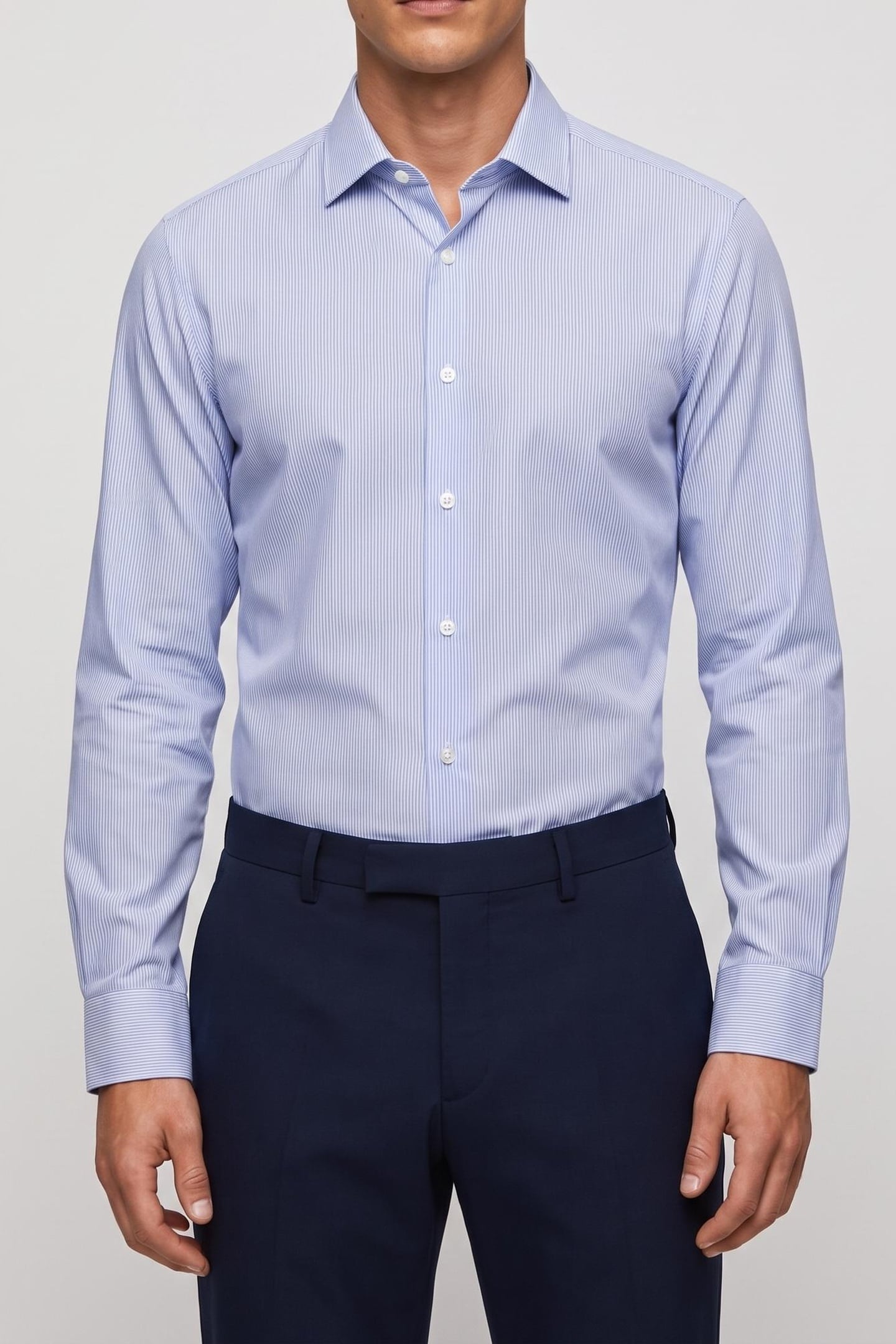 Calvin Klein Slim Collar Shirt Stream Maat: 38 | Zakelijke Overhemden Outlet | Heren | Blauw