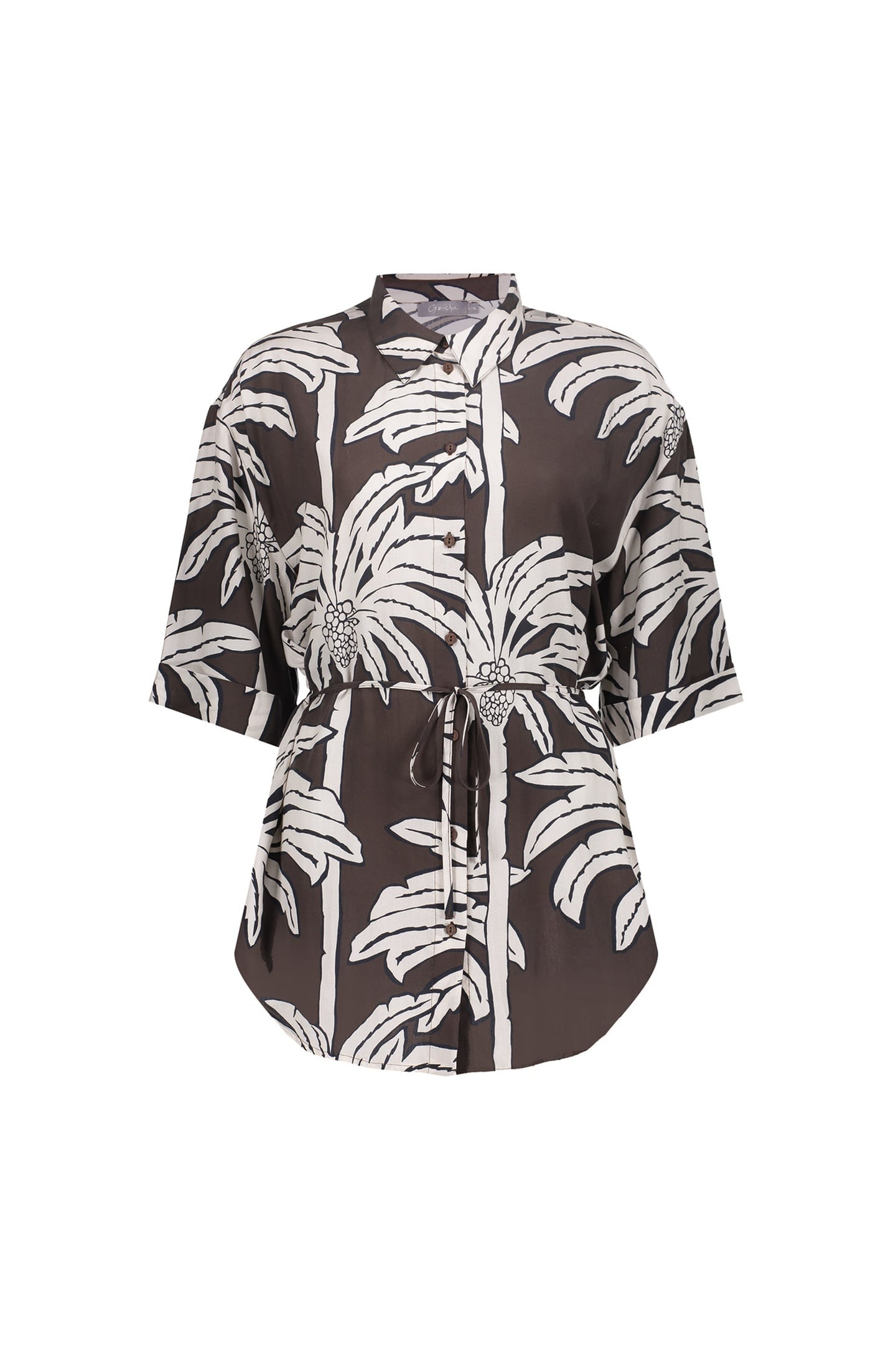 Geisha Blouse Brown/off White Maat: XS | Blouses Outlet | Dames | Bruin