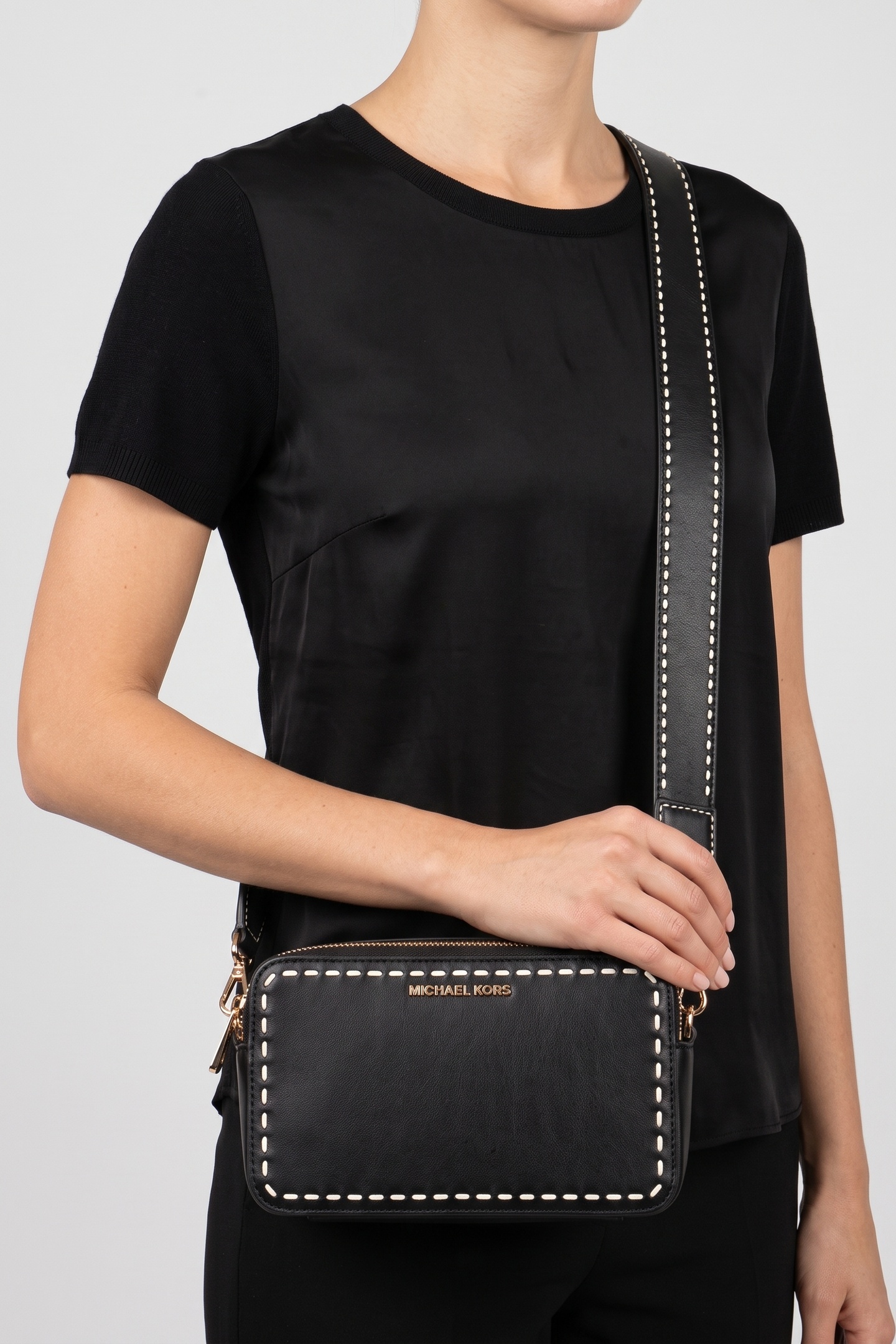 Michael Kors Small Double Zip Camra Crossbody Black Maat: OS | Schoudertassen Outlet | Dames | Zwart