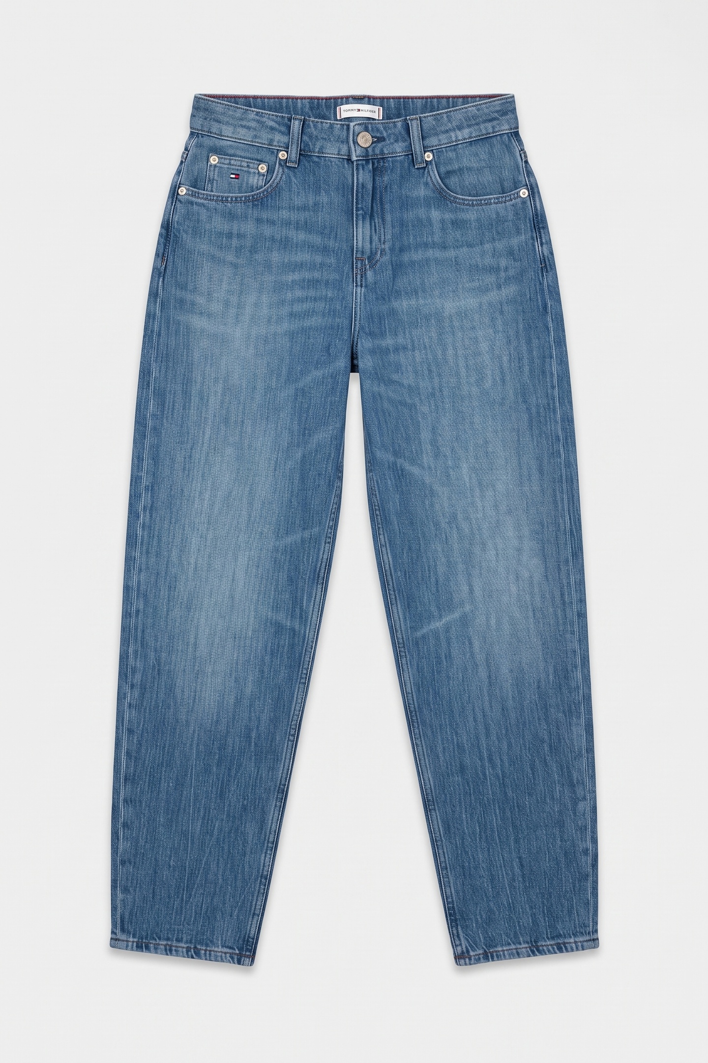 Tommy Hilfiger Girls Barrel Washed Jeans Denim Medium Soft Maat: 14 | Spijkerbroeken Outlet | kids | Blauw