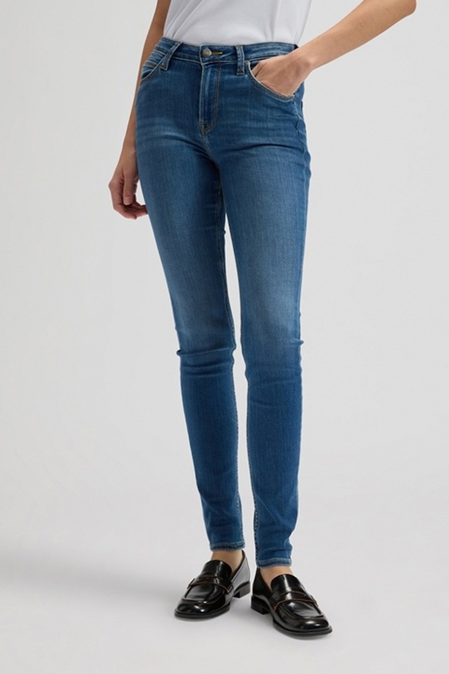 Lee Scarlett High Buddy Blue Jeans Maat: W30L31 | Skinny Jeans Outlet | Dames | Blauw