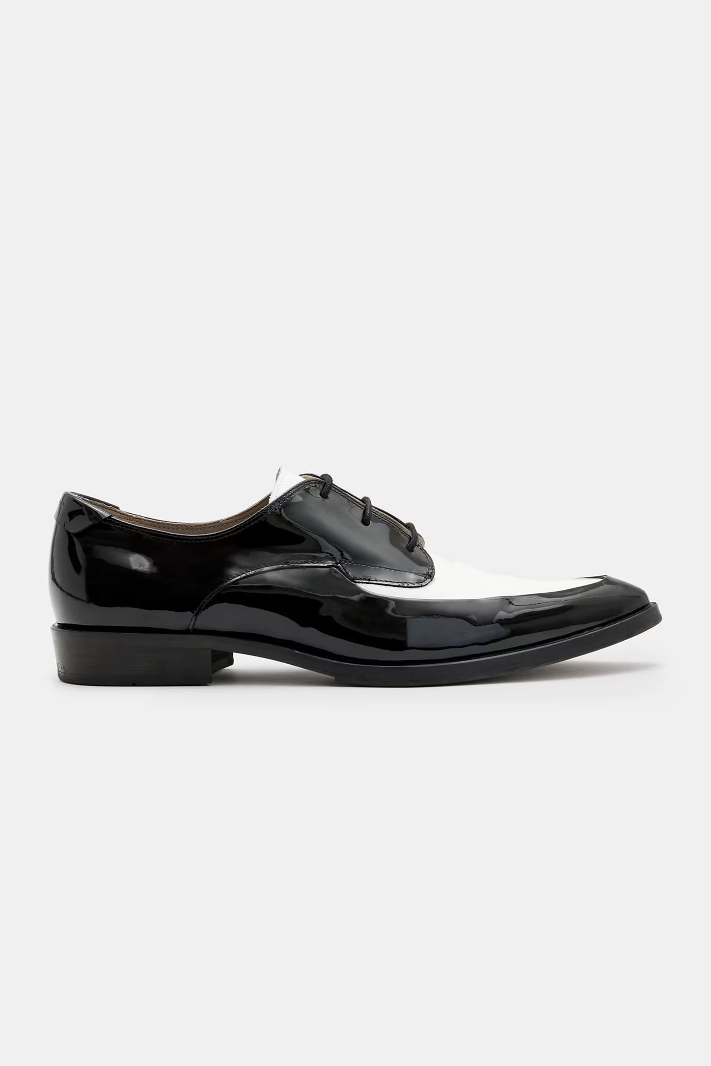 AllSaints Lex Patent Lace Up Black/white Maat: 46 | Veterschoenen Outlet | Heren | Zwart