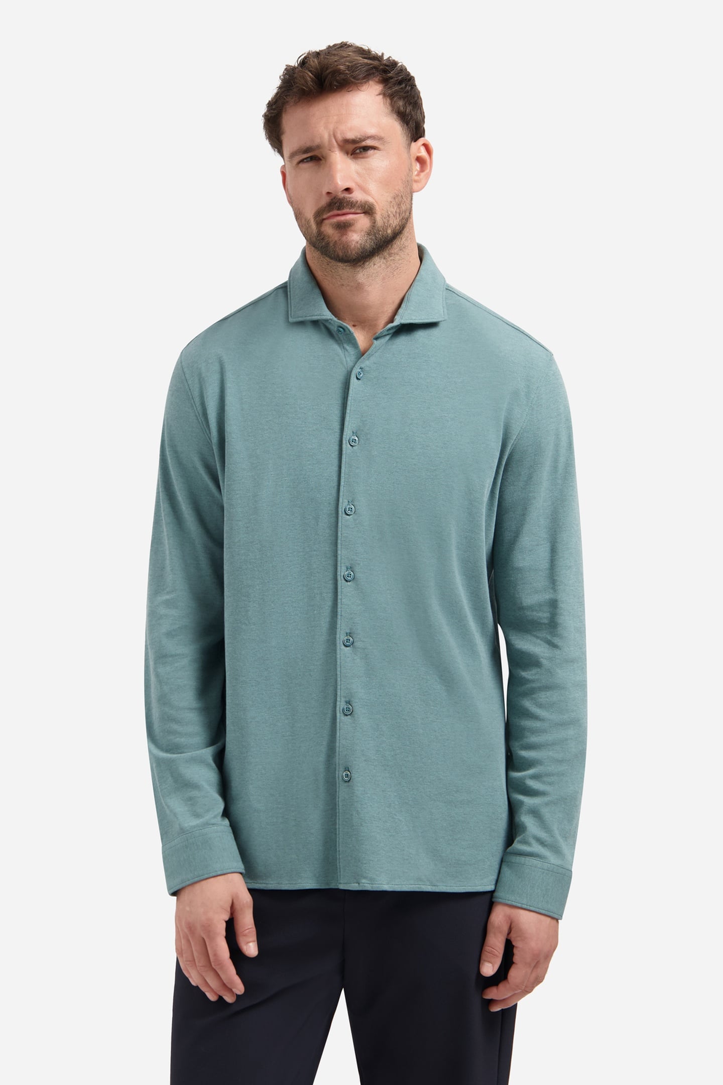 No Excess Shirt Jersey Twill Seablue Maat: S | Casual Overhemden Outlet | Heren | Blauw