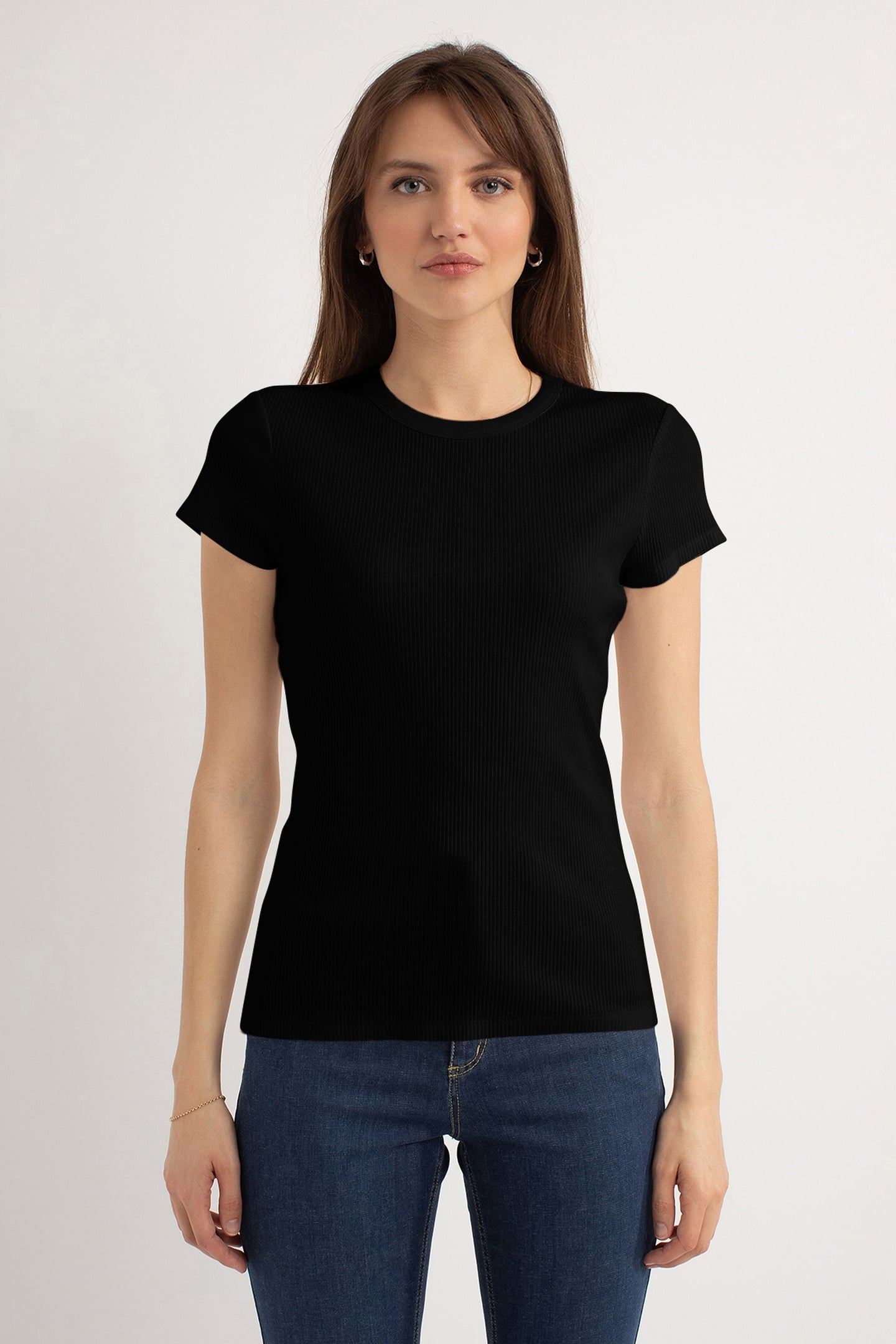 Josephine & Co Harley Ss Rib T-shirt Black Maat: M | Tops Outlet | Dames | Zwart