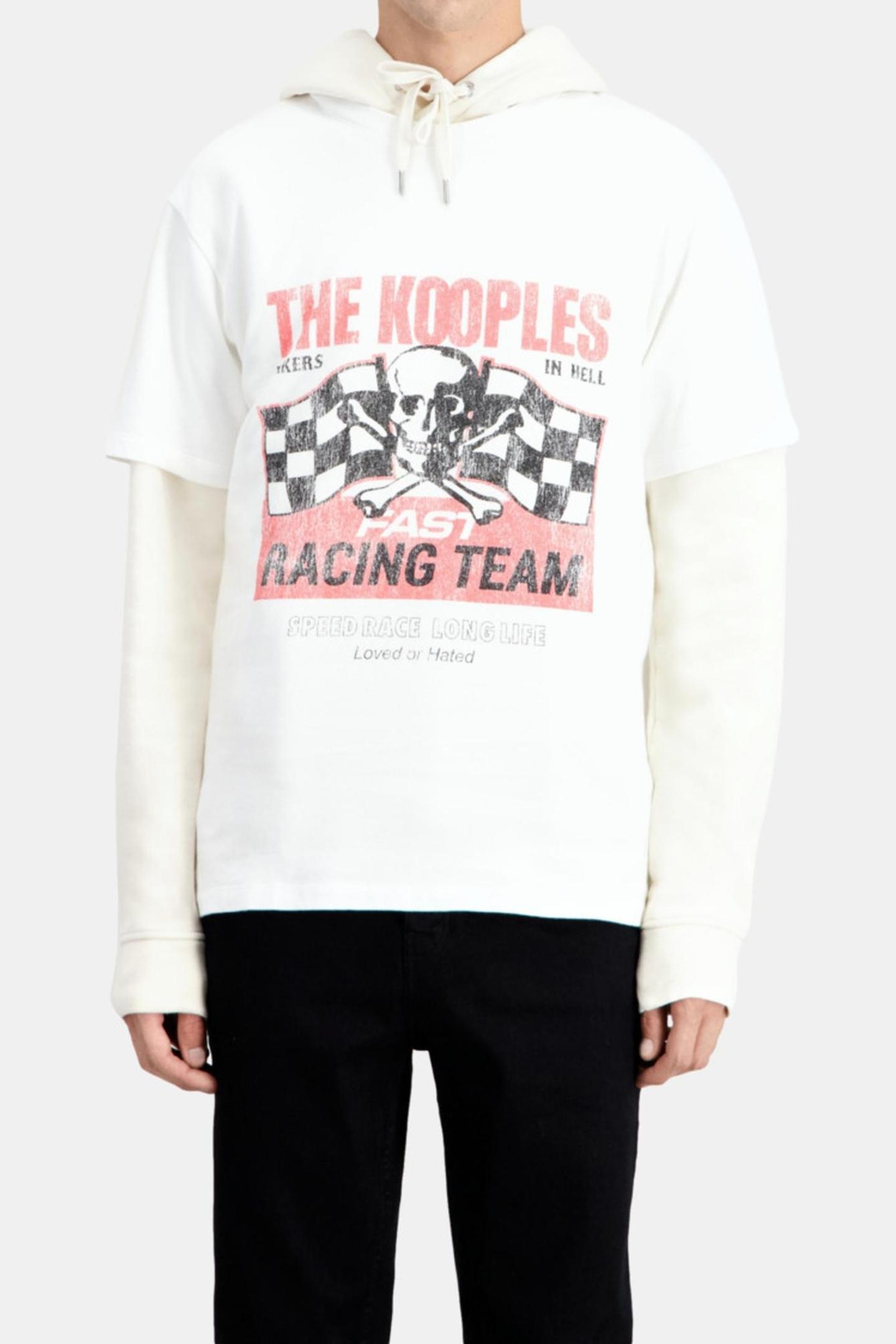 The Kooples Short-sleeved T-shirt With Printed Skull And Flag White Maat: M | T-shirts met Print Outlet | Heren | Wit