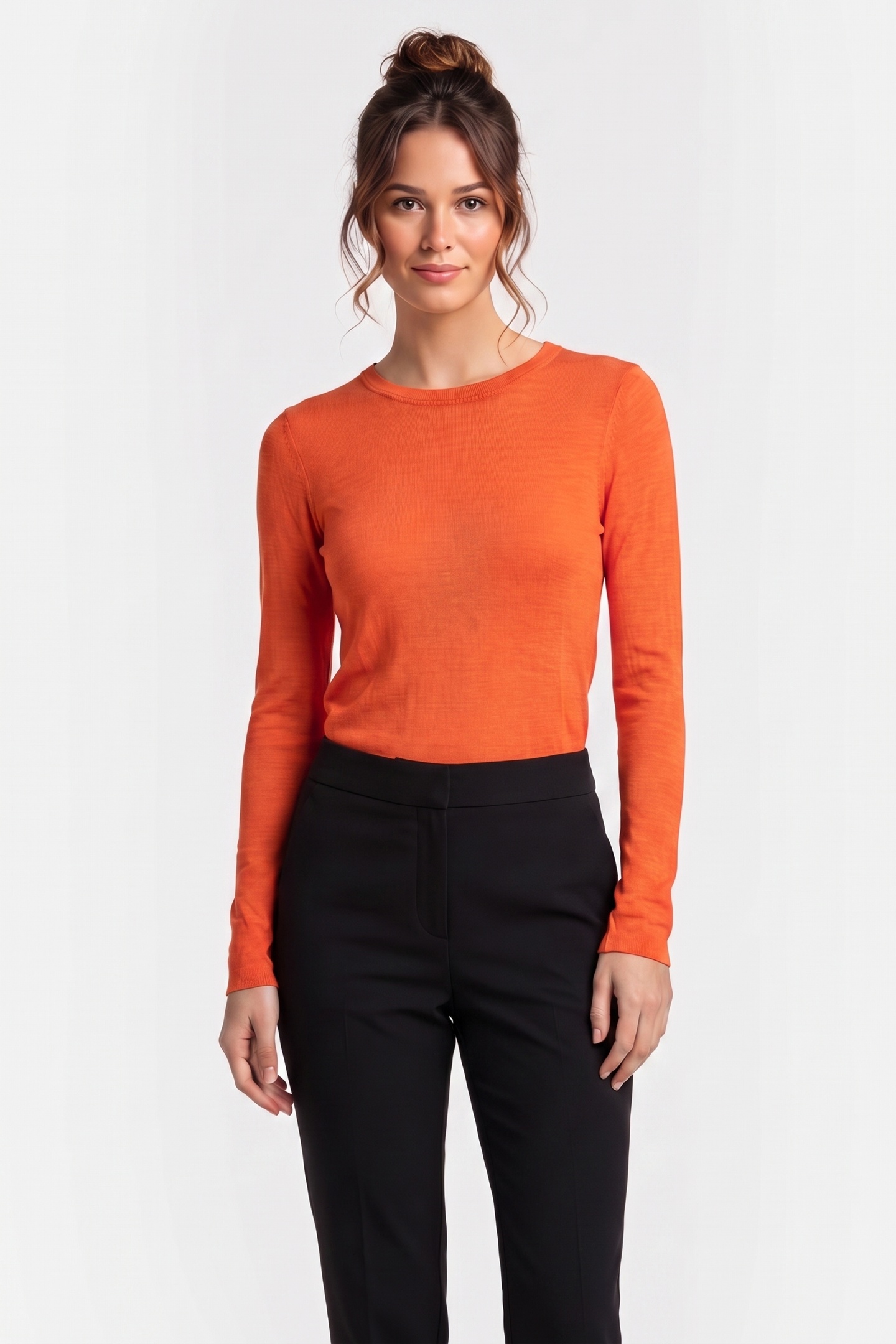 ARKET Oddrun Wool Rib Ls Orange Maat: S | Longsleeves Outlet | Dames | Oranje