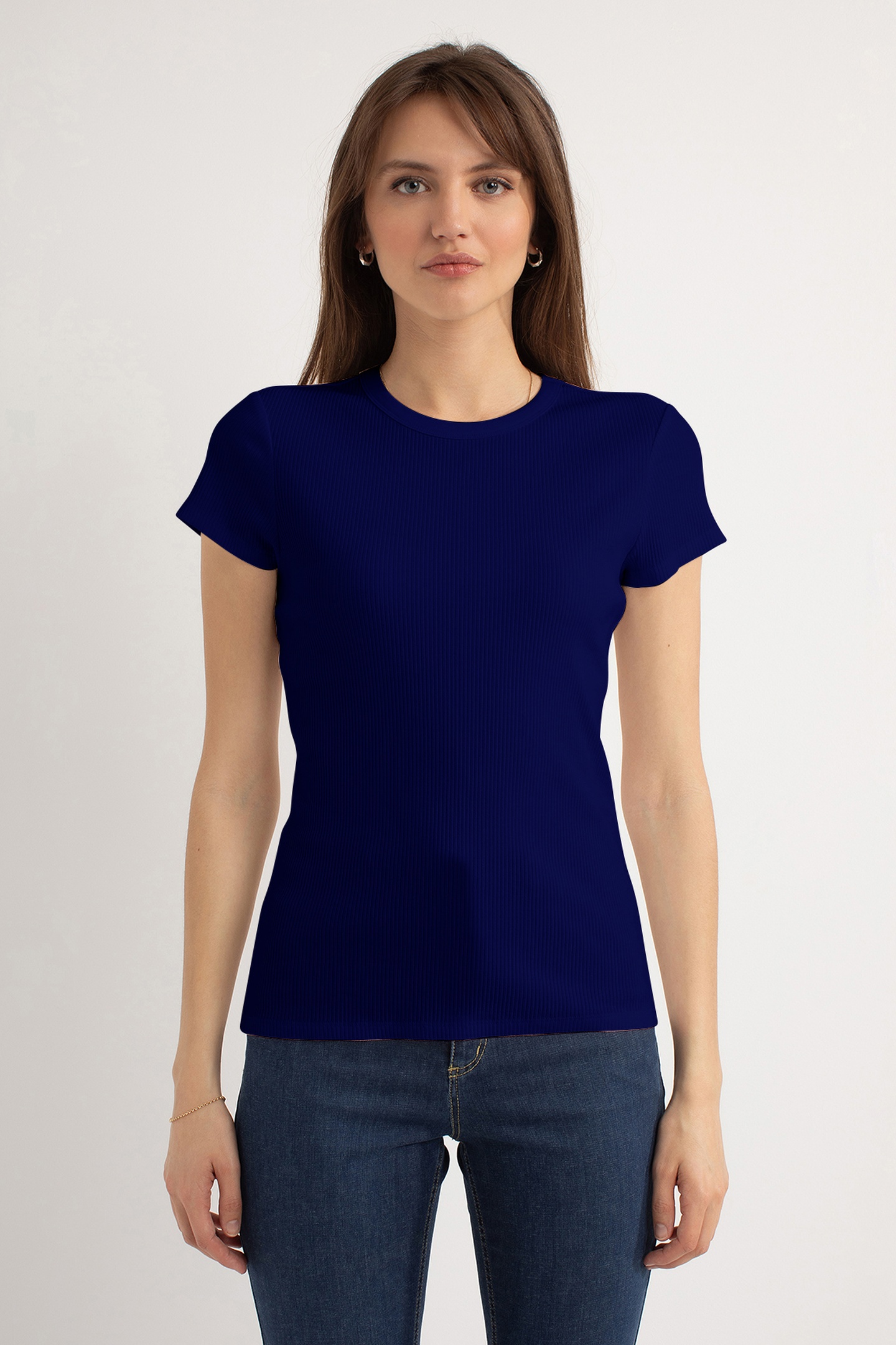 Josephine & Co Harley Ss Rib T-shirt Navy Maat: S | Tops Outlet | Dames | Blauw