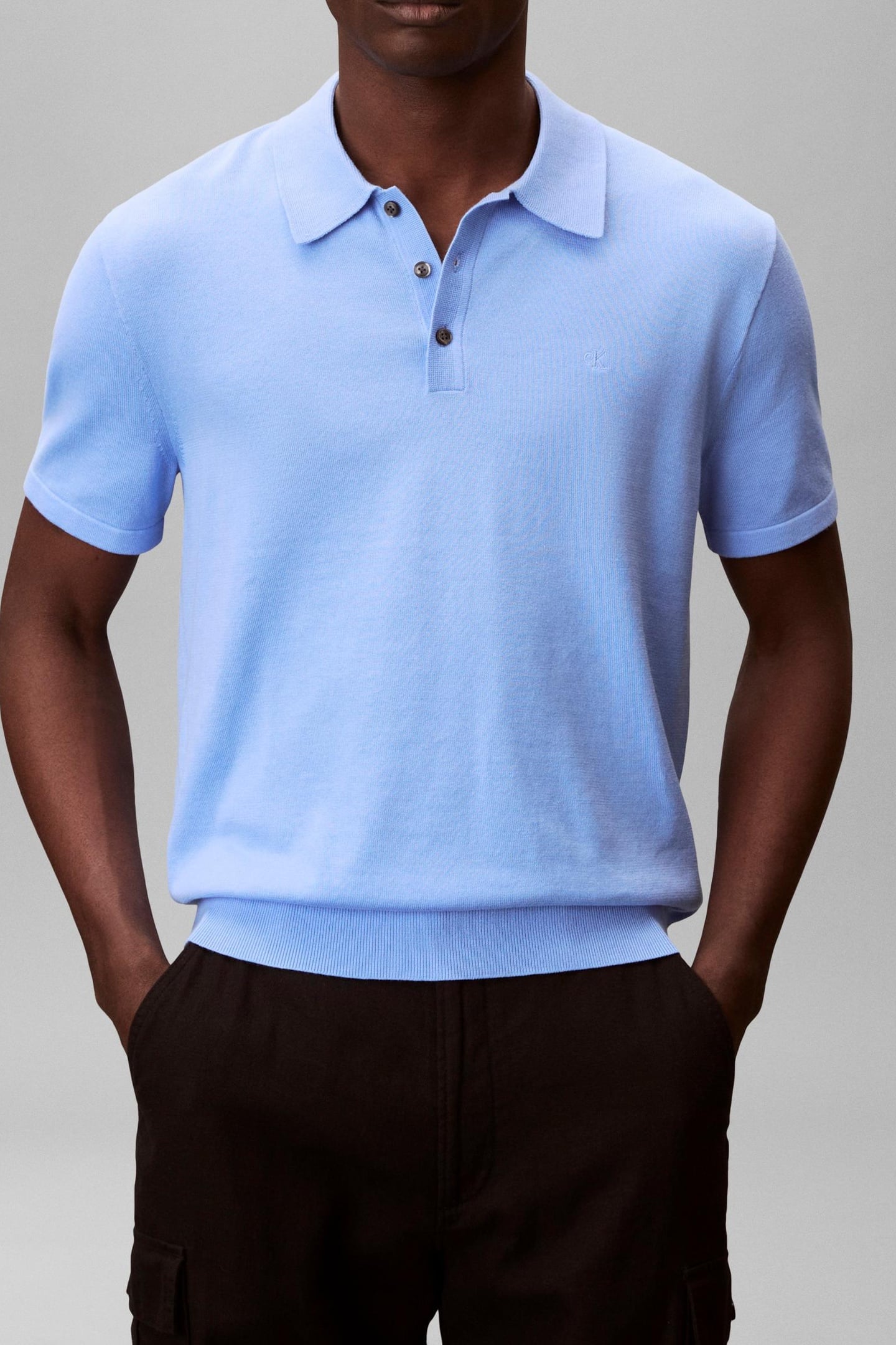 Calvin Klein Ss Supima Cotton Polo Blue Descent Maat: L | Poloshirts Outlet | Heren | Blauw