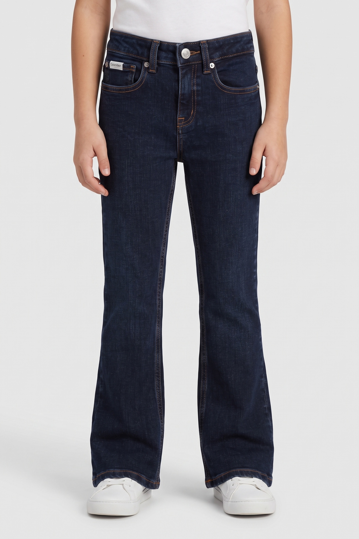 Calvin Klein Girls Flare Essential Blue Wash Jean Black Blue Stone Wash Maat: 6 | Spijkerbroeken Outlet | kids | Blauw
