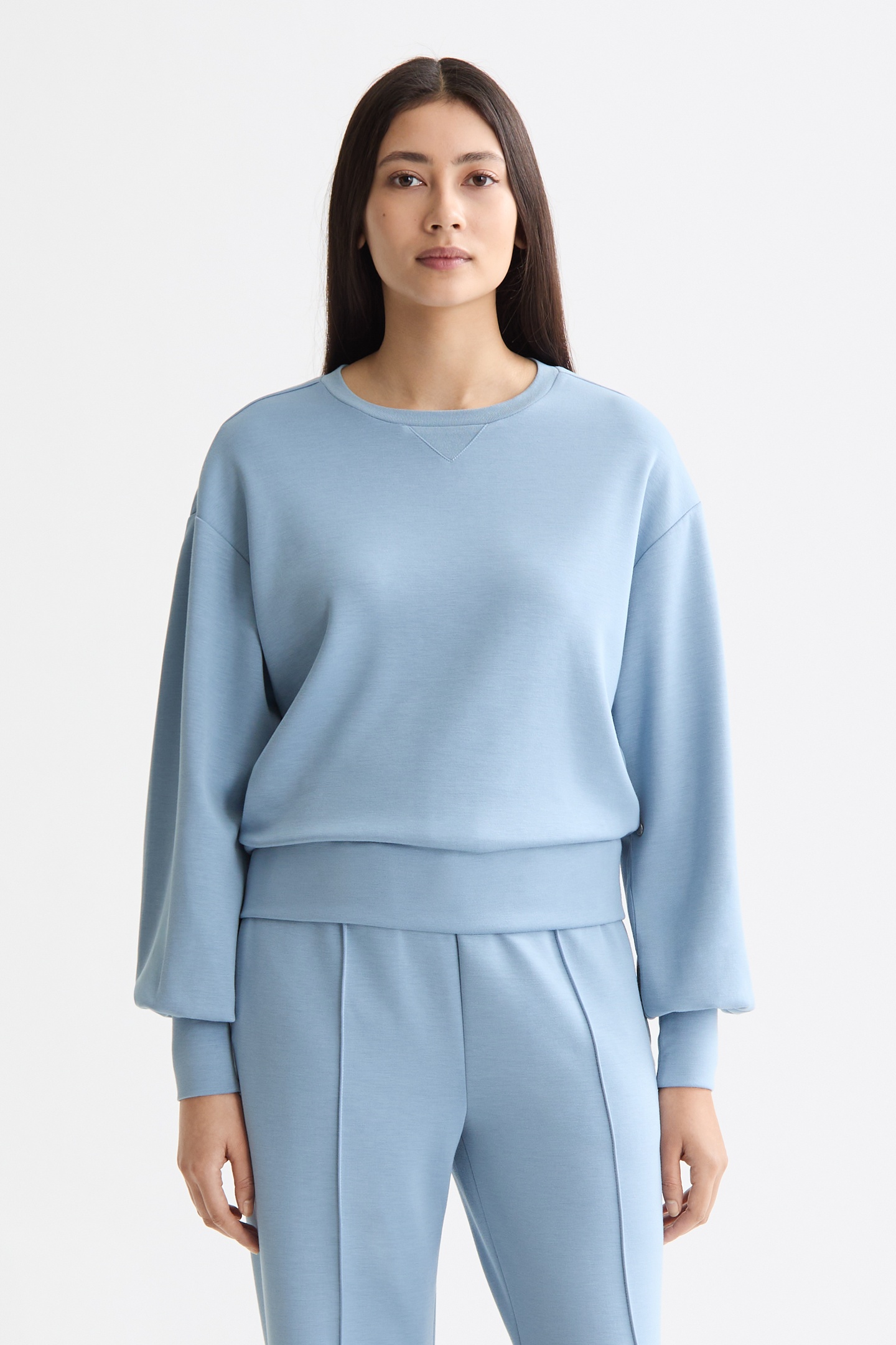 Scotch & Soda Modal Sweatshirt Faded Denim Maat: L | Sweaters Outlet | Dames | Blauw