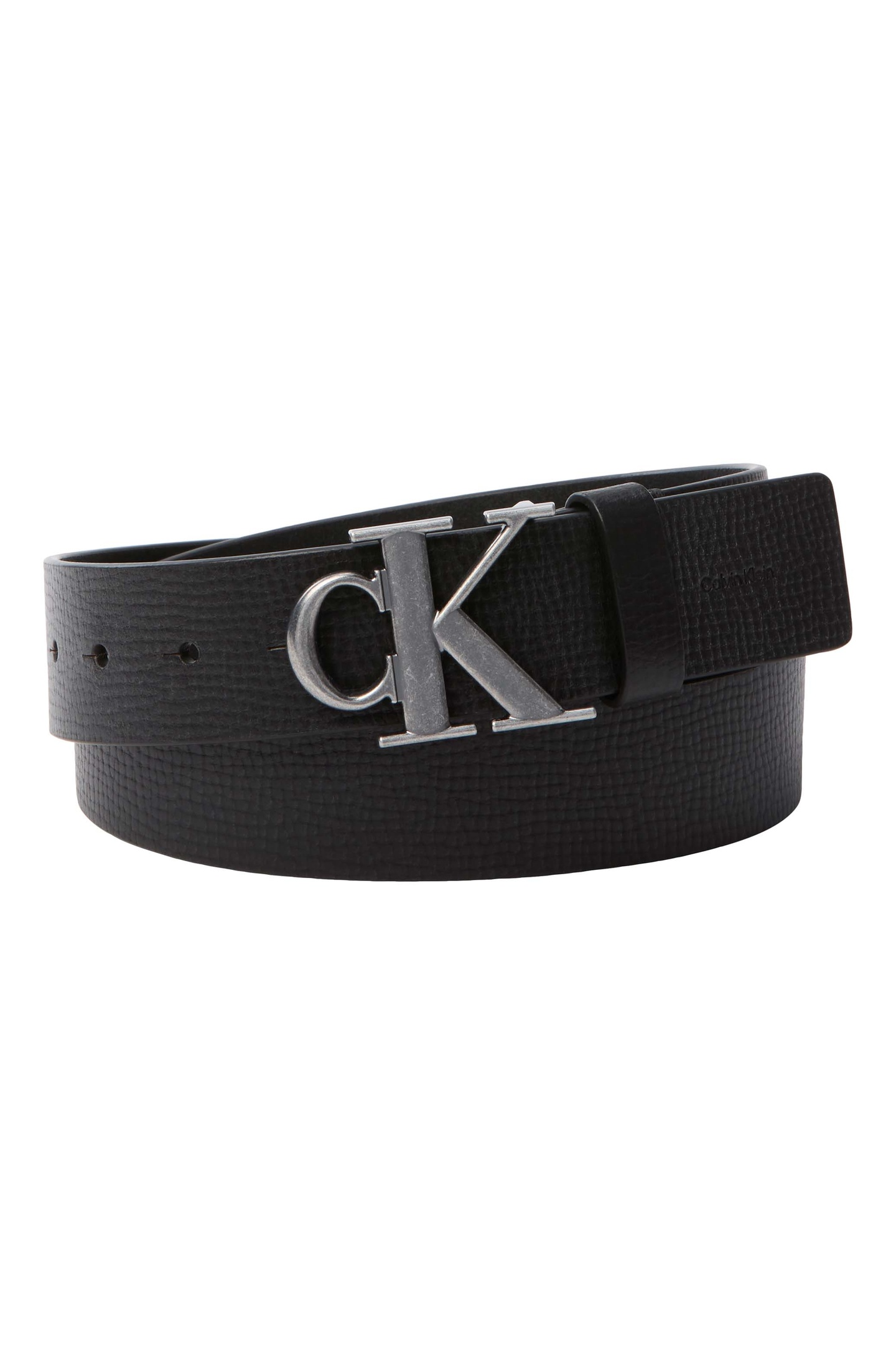 Calvin Klein Ck Buckle 40mm Fixed Belt Black/antique Silver Taglia: 110 | Cinture Outlet | Uomo | Grigio