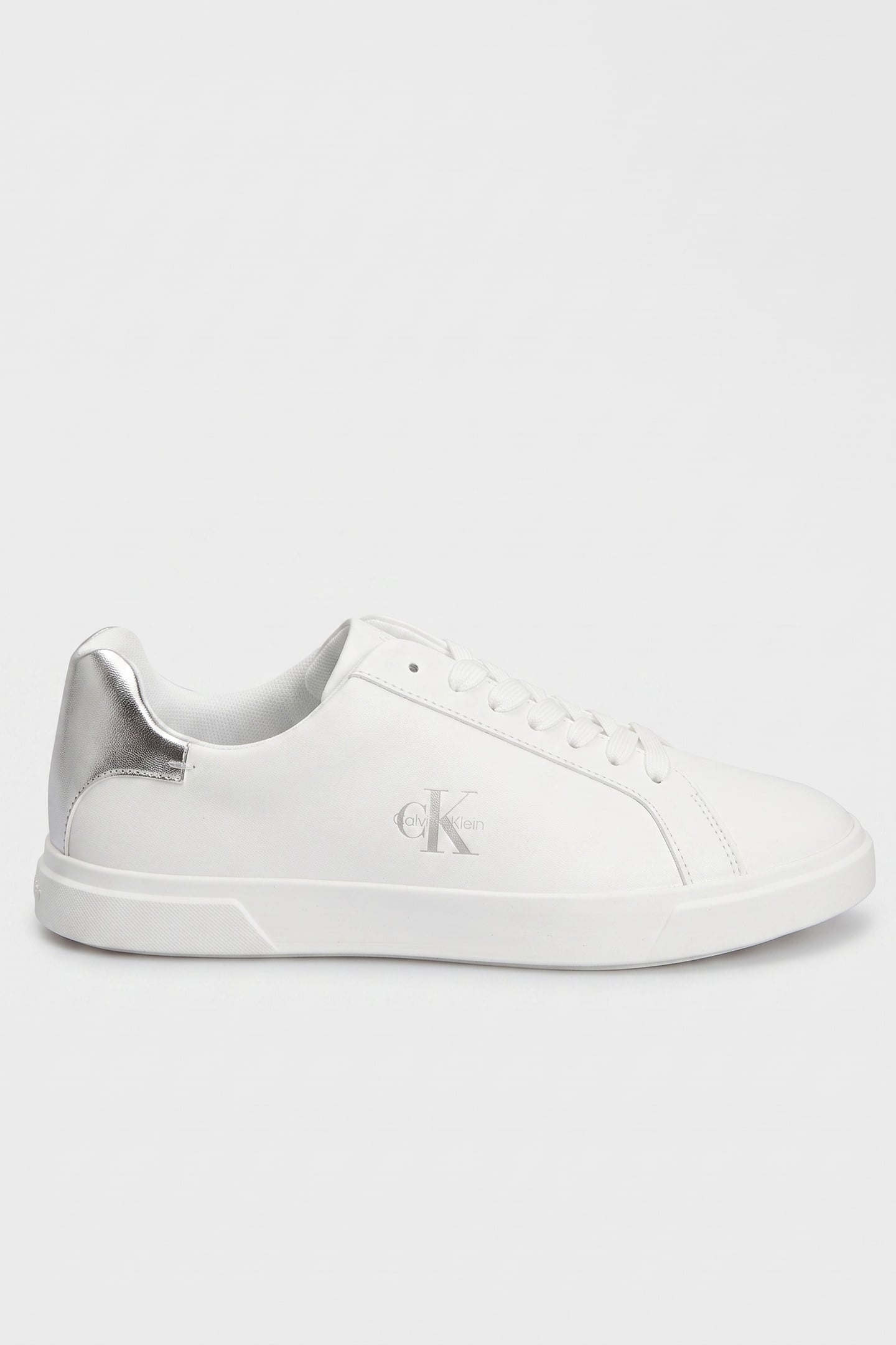Calvin Klein Low Pro Cups Laceup Sneakers Bright White/silver Maat: 36 | Sneakers Outlet | Dames | Zilver