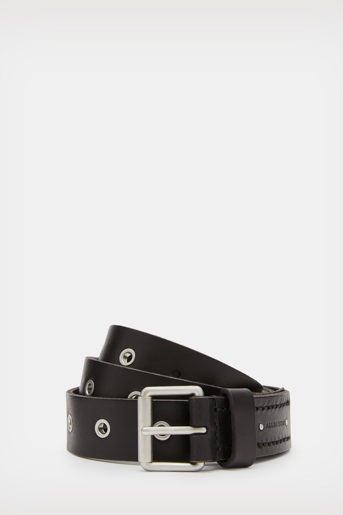 AllSaints Cole Belt Black/dull Nickel Maat: W34 | Riemen Outlet | Heren | Zwart