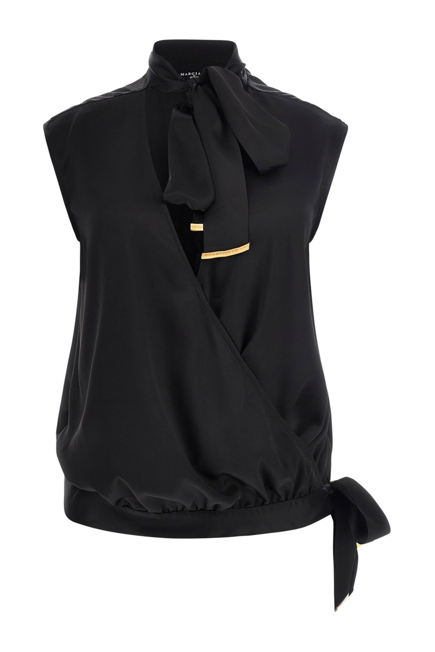 GUESS Linda Wrap Top Jet Black A996 Maat: 46 | Blouses Outlet | Dames | Zwart