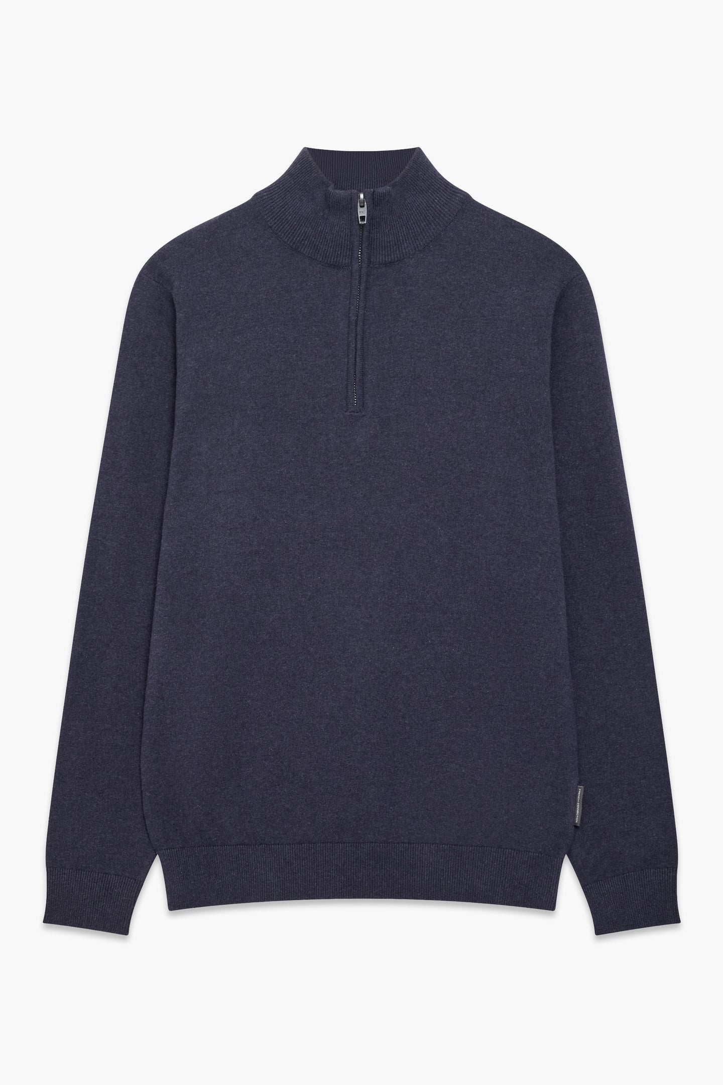 French Connection 1/2 Zip Cotton Marine Mel Maat: XS | Longsleeves Outlet | Heren | Blauw