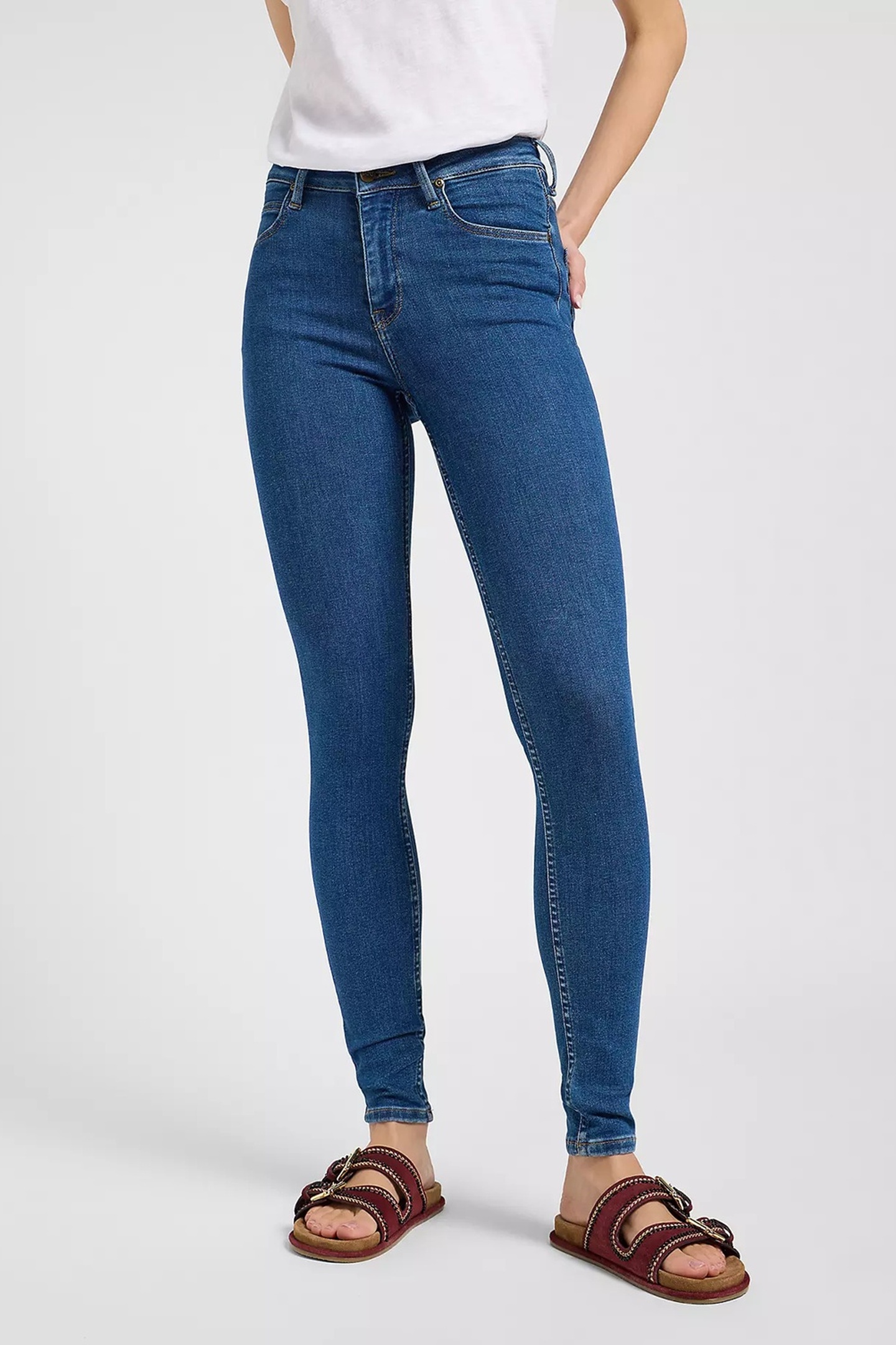 Lee Scarlett High Clean Riley Jeans Maat: W27L33 | Skinny Broeken Outlet | Dames | Blauw