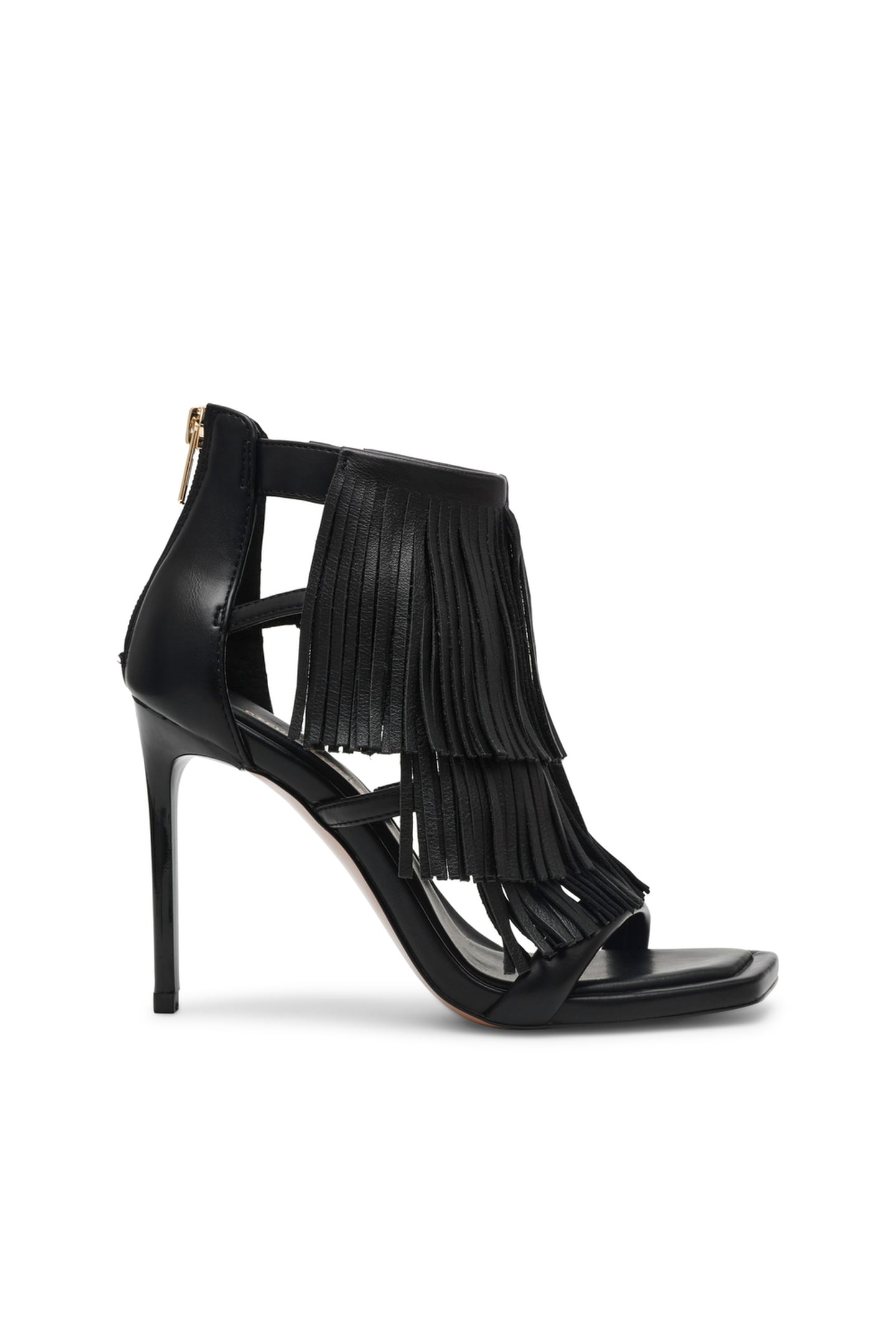 Steve Madden Fringzy Sandals Black Leather Maat: 36 | Sandalen Outlet | Dames | Zwart