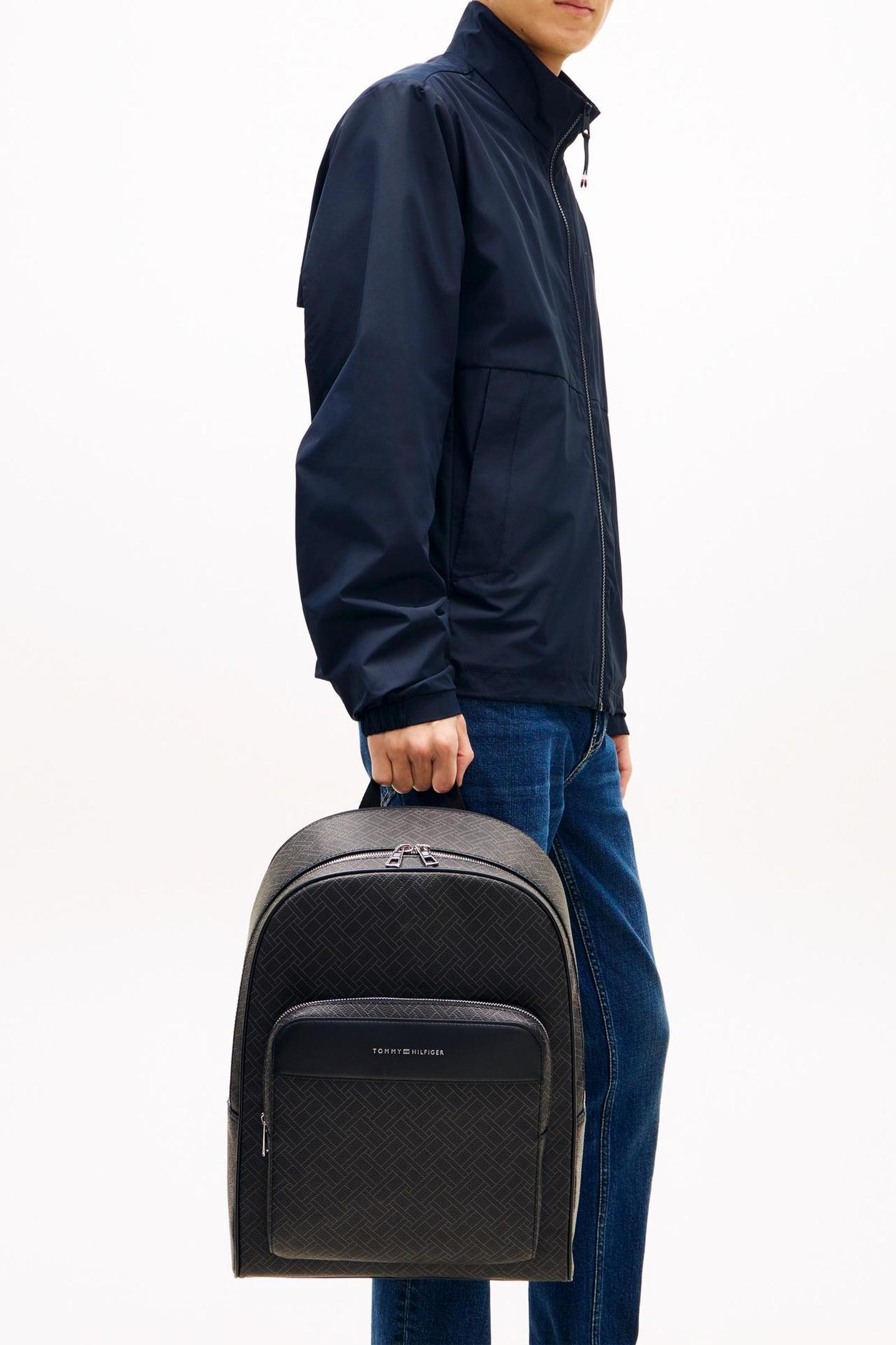 Tommy Hilfiger Flag Monogram Backpack Black Maat: OS | Rugzakken Outlet | Heren | Zwart