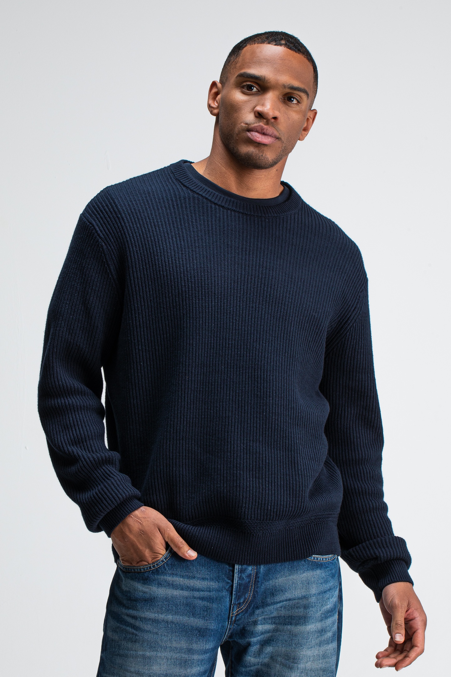 Butcher of Blue Galway Crew Alaska Blue Taglia: S | Maglioni a maglia Outlet | Uomo | Blu