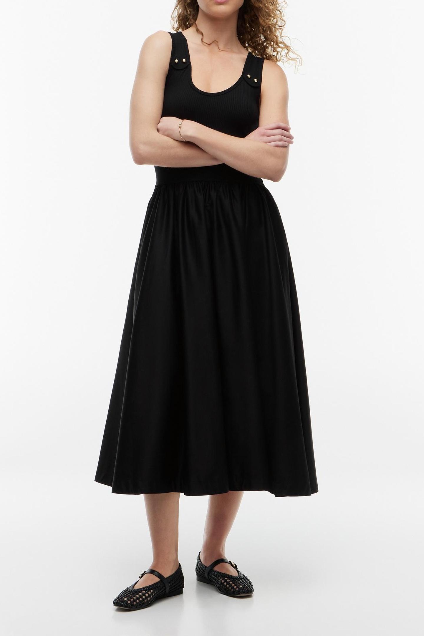 Tommy Hilfiger 5x2 Rib Mix Media Black Maat: XS | Midi Jurken Outlet | Dames | Zwart